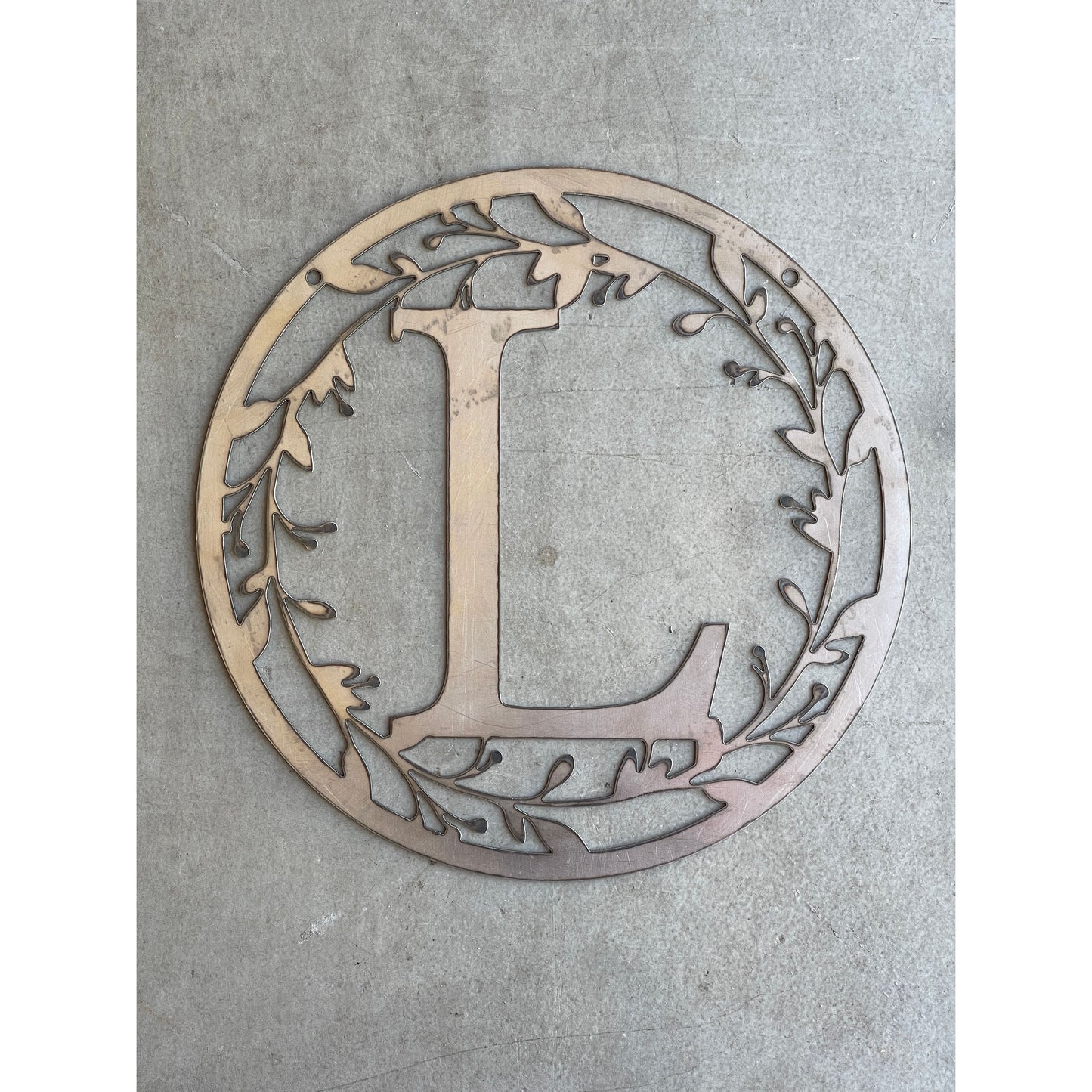 Personalized Monogram Metal Sign 24" – Custom Family Initial Wall Decor