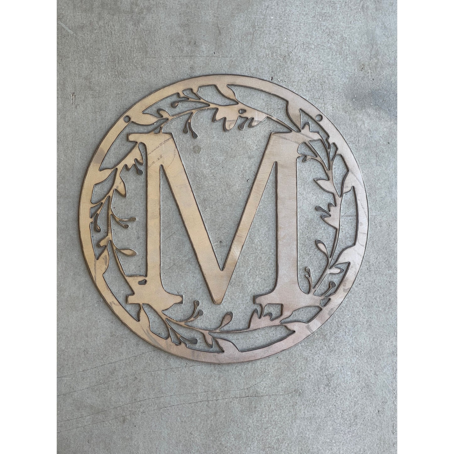 Personalized Monogram Metal Sign 24" – Custom Family Initial Wall Decor
