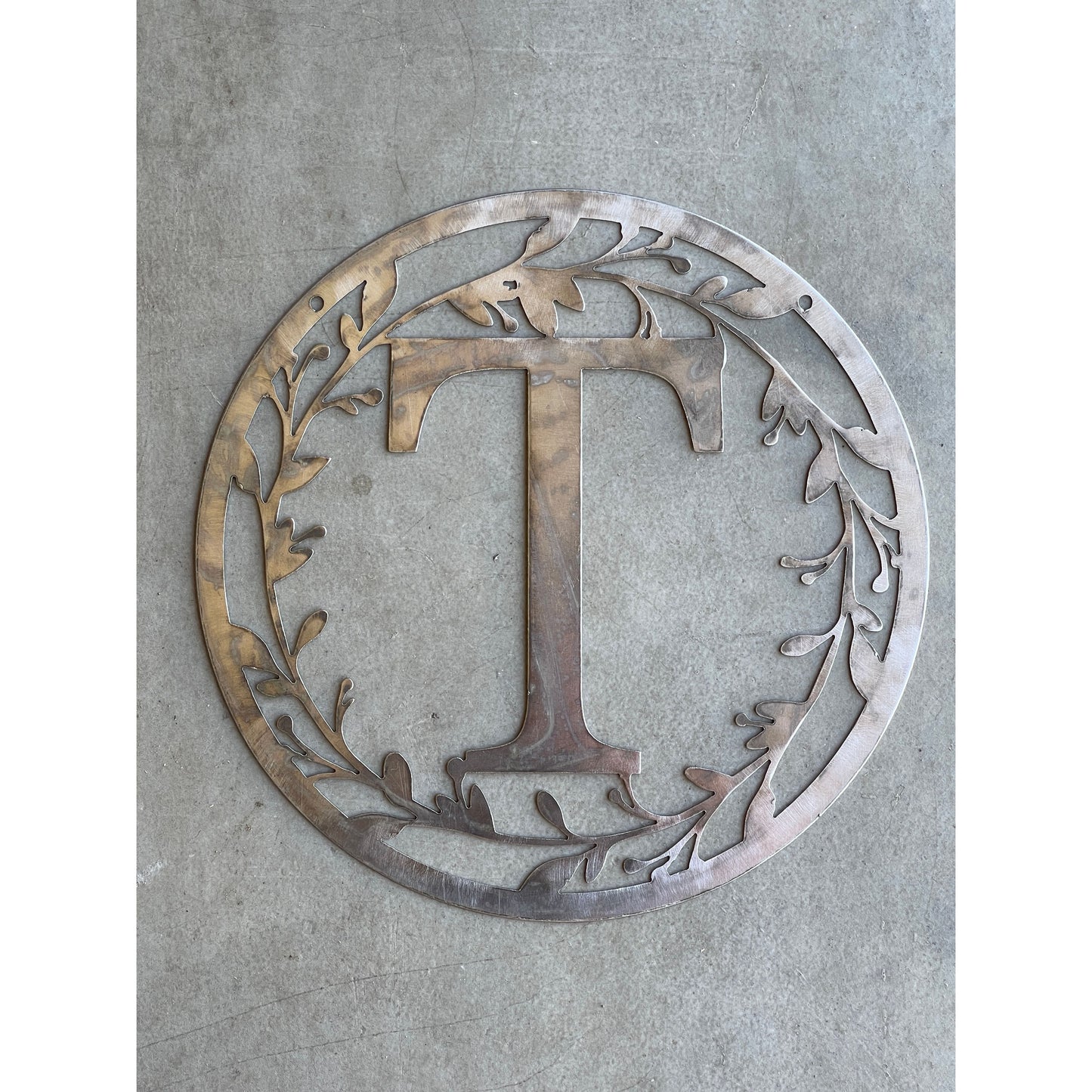 Personalized Monogram Metal Sign 24" – Custom Family Initial Wall Decor