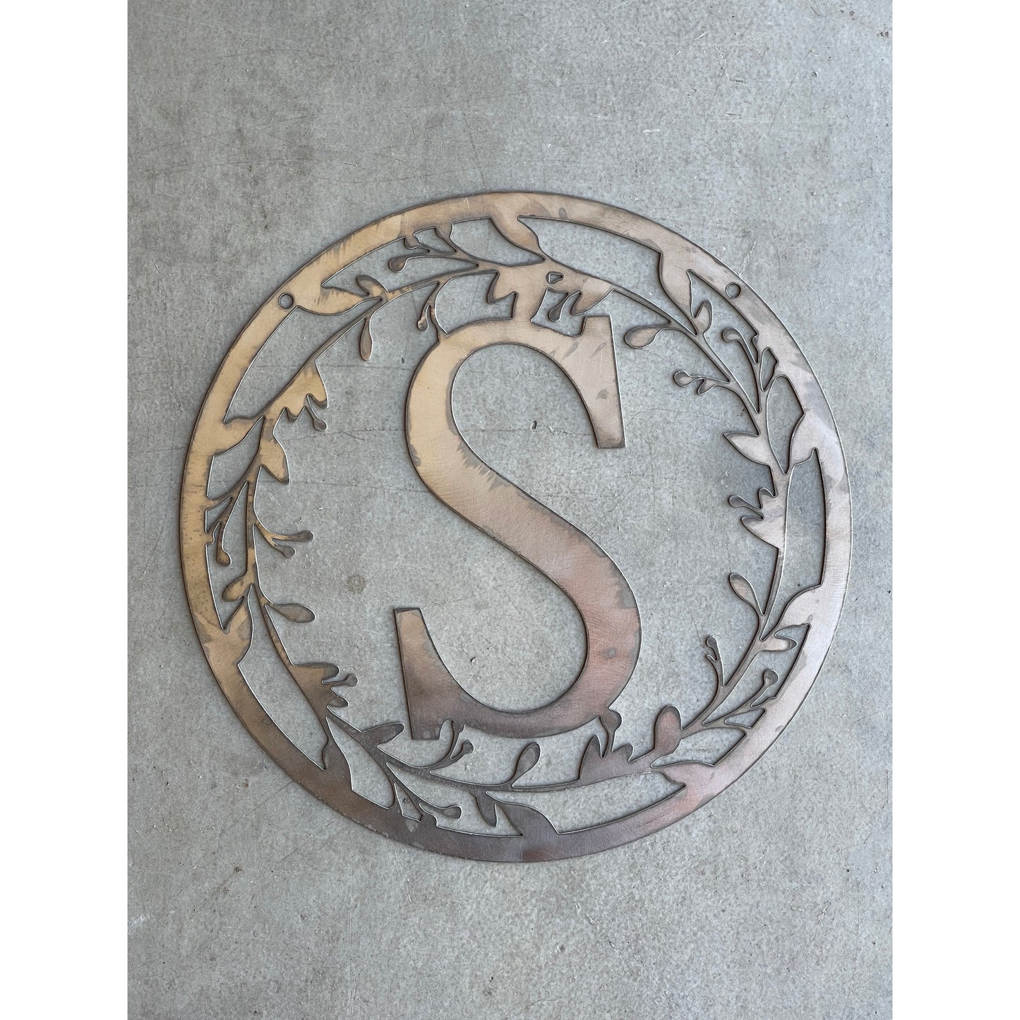 Personalized Monogram Metal Sign 24" – Custom Family Initial Wall Decor