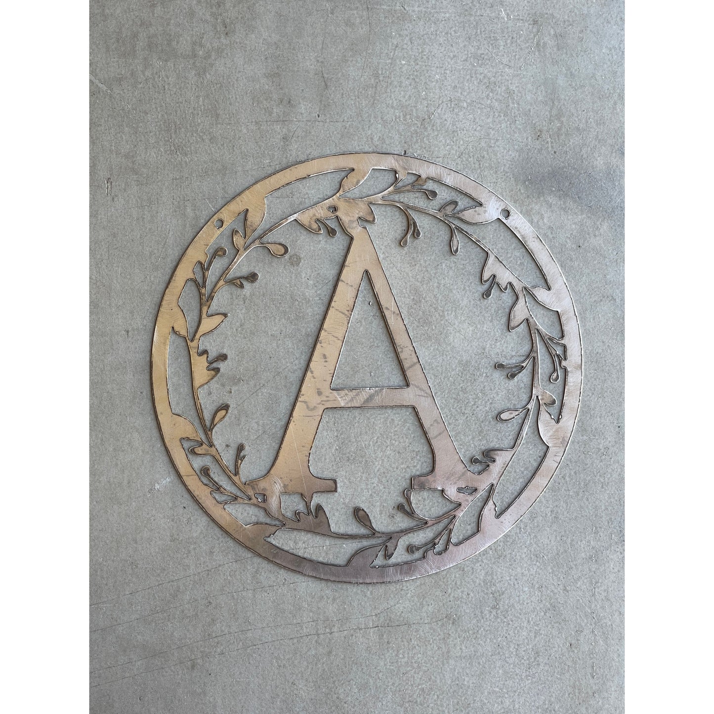 Personalized Monogram Metal Sign 24" – Custom Family Initial Wall Decor