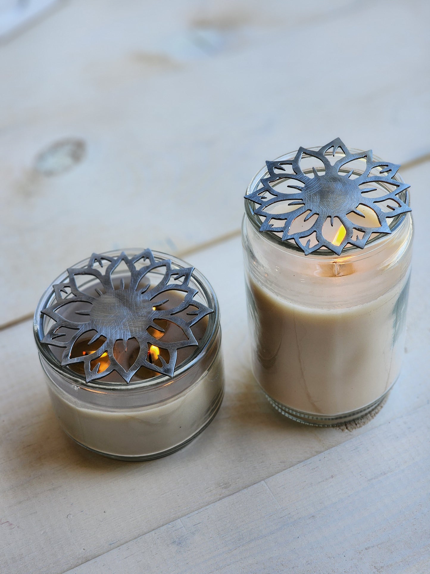 Sunflower Candle Topper | Floral Metal Candle Shade | Decorative Candle Accessory | Rustic Farmhouse Home Decor