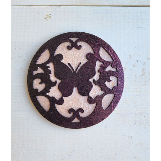 Butterfly Coasters Metal – Set of 4 Elegant Drink Coasters for Home or Patio Décor