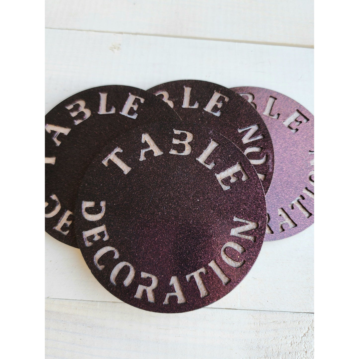 Table Decoration -Set of 4 for Home Bar & Parties– Funny Metal Coasters