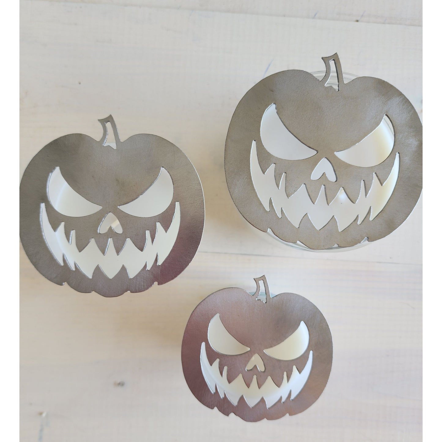 Haunt-O-Lantern Pumpkin Metal Candle Topper- Halloween decor