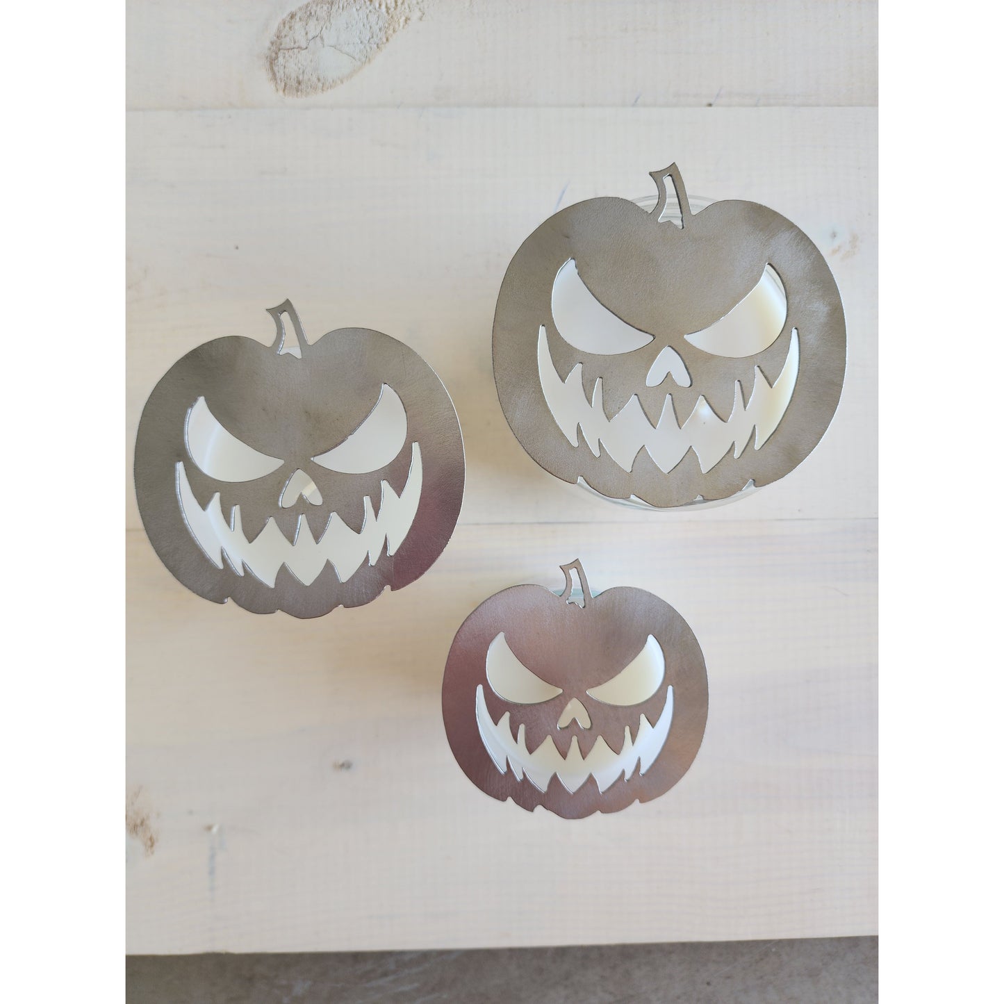 Haunt-O-Lantern Pumpkin Metal Candle Topper- Halloween decor