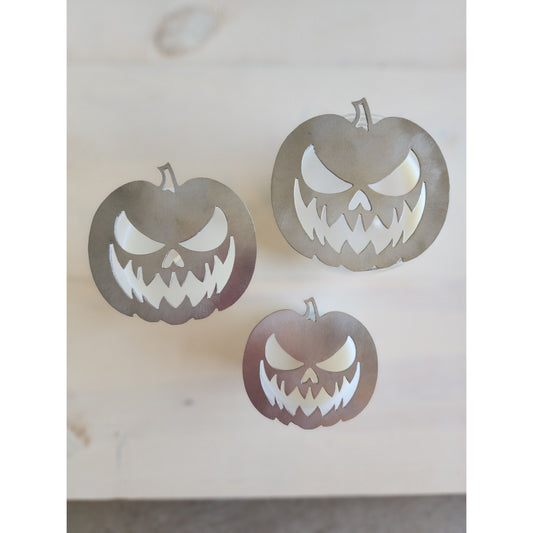Haunt-O-Lantern Pumpkin Metal Candle Topper- Halloween decor