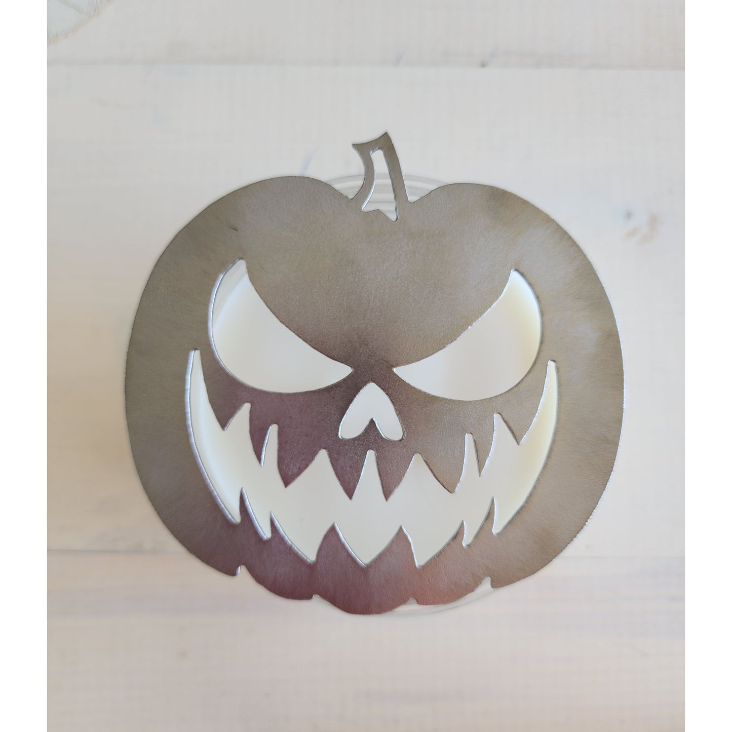 Haunt-O-Lantern Pumpkin Metal Candle Topper- Halloween decor