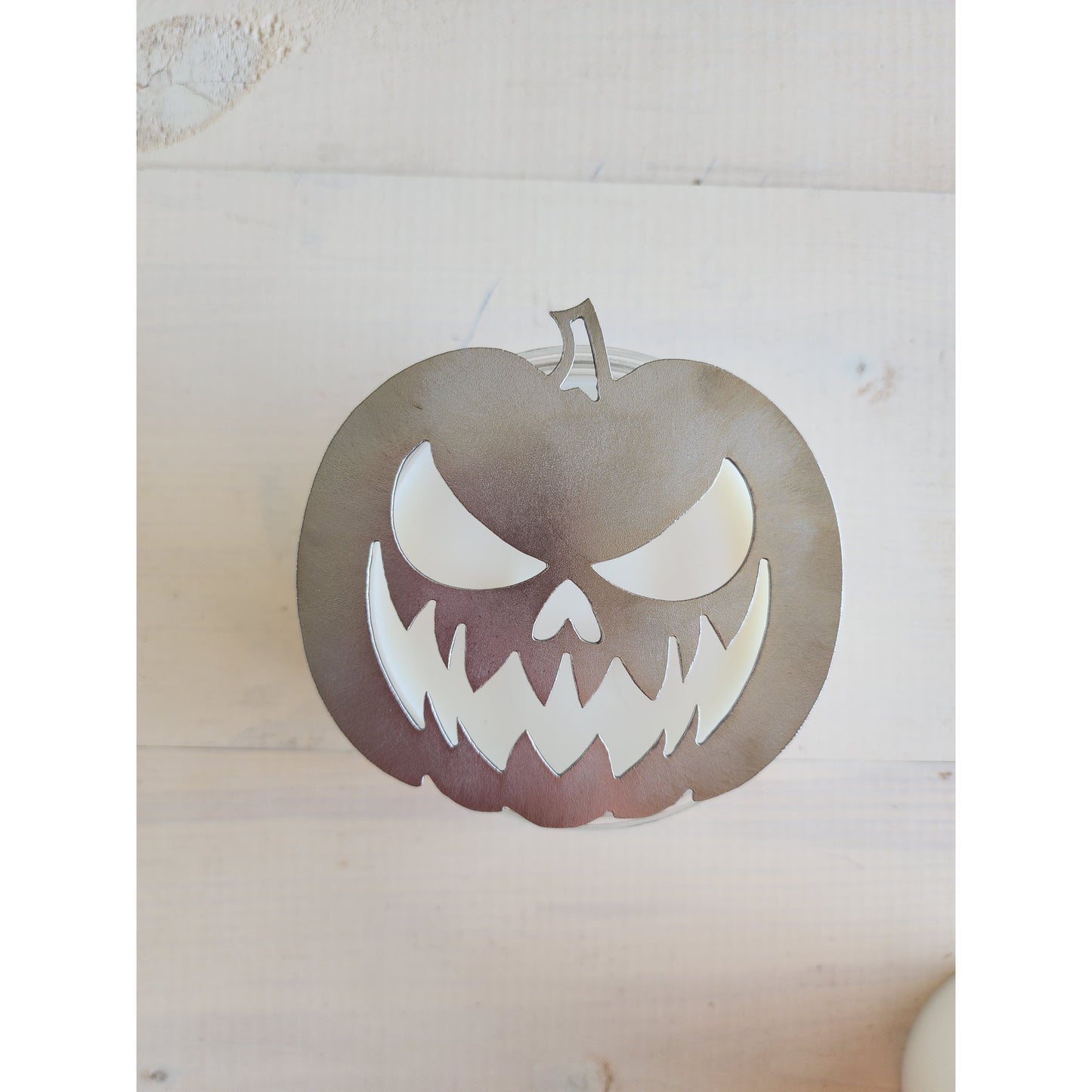 Haunt-O-Lantern Pumpkin Metal Candle Topper- Halloween decor