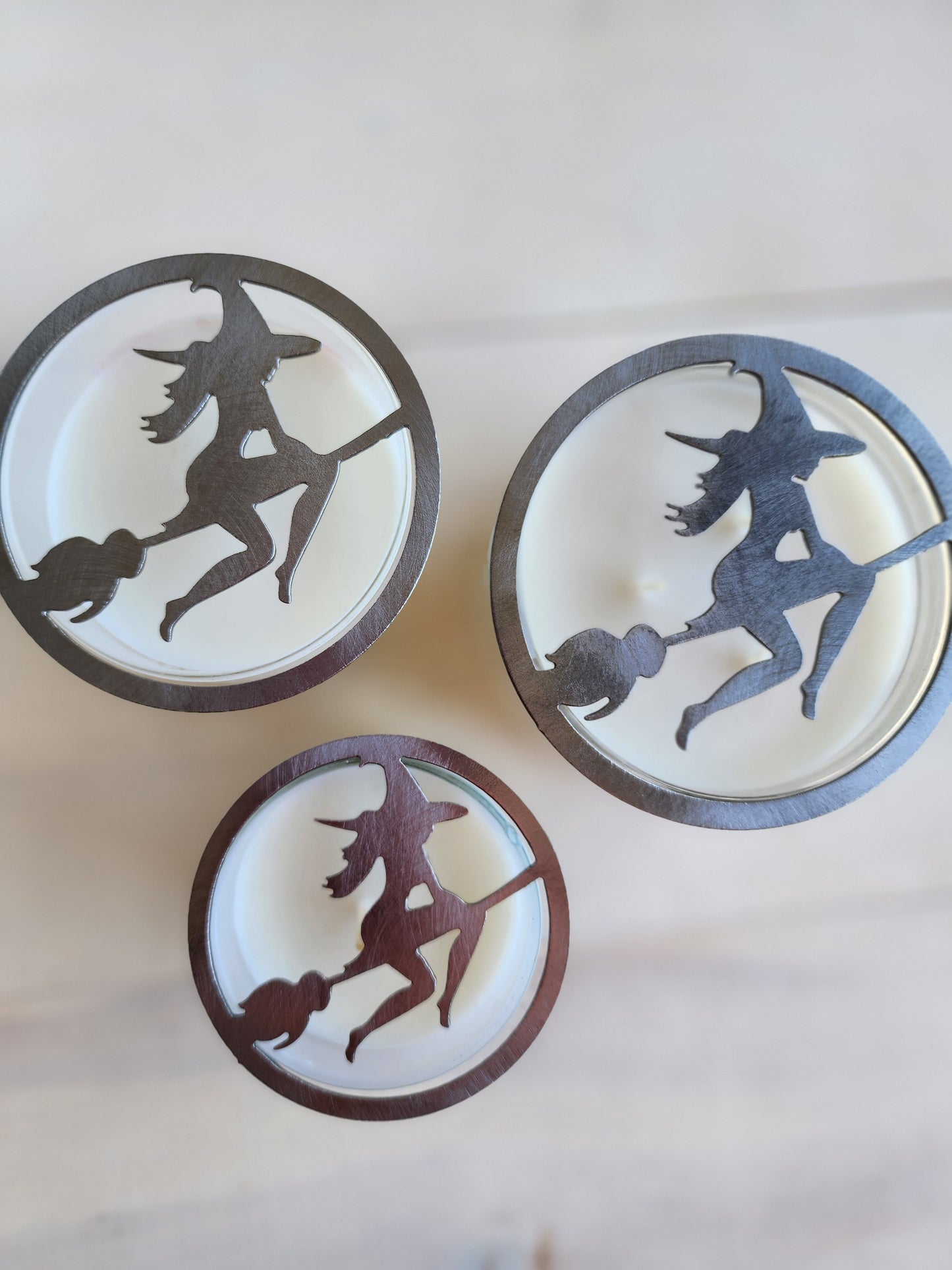 Flying Witch Candle Metal Candle Topper – Halloween Decor