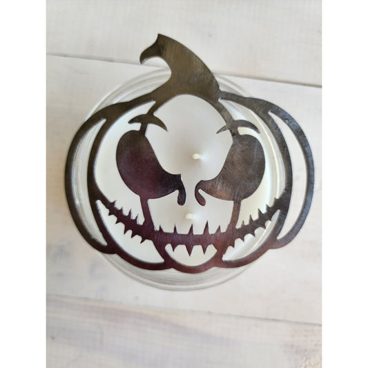 Jack the Menace Pumpkin Metal Candle Topper- Halloween decor