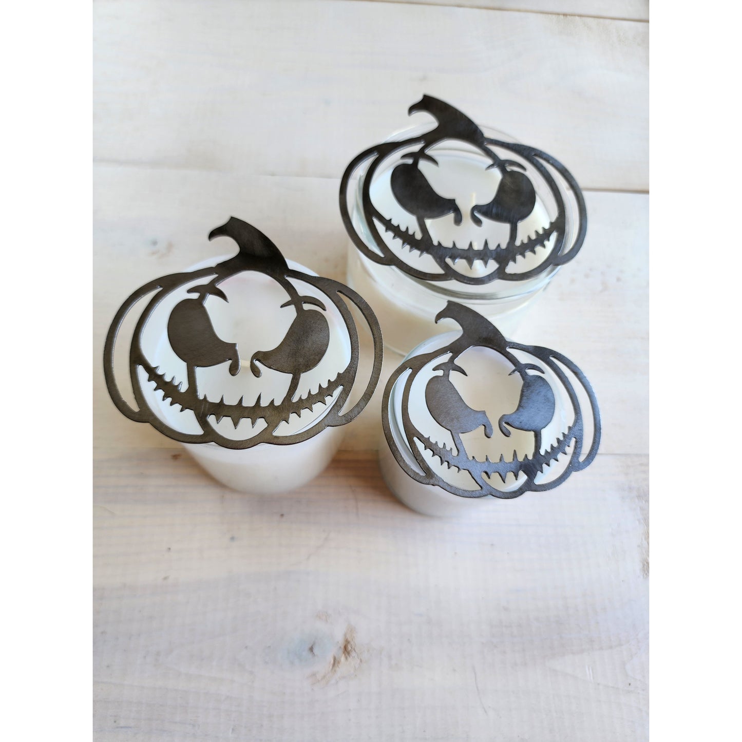 Jack the Menace Pumpkin Metal Candle Topper- Halloween decor