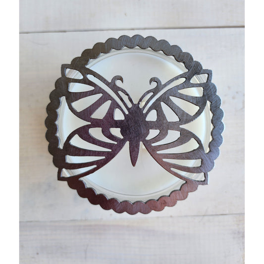 Vintage Butterfly Metal Candle Topper – Jar Candle Cover