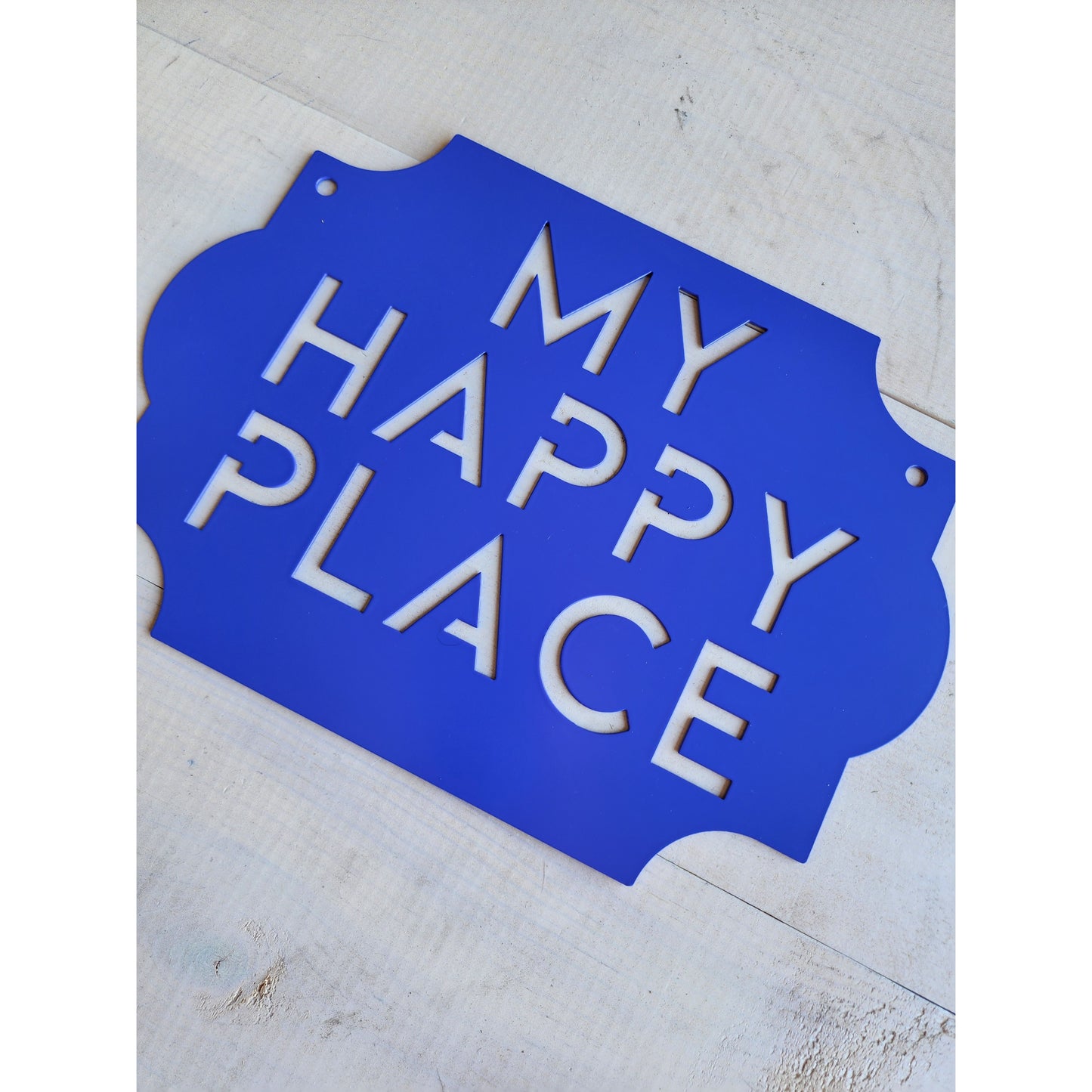 My Happy Place Metal Wall Sign – Rustic Home or Garden Decor
