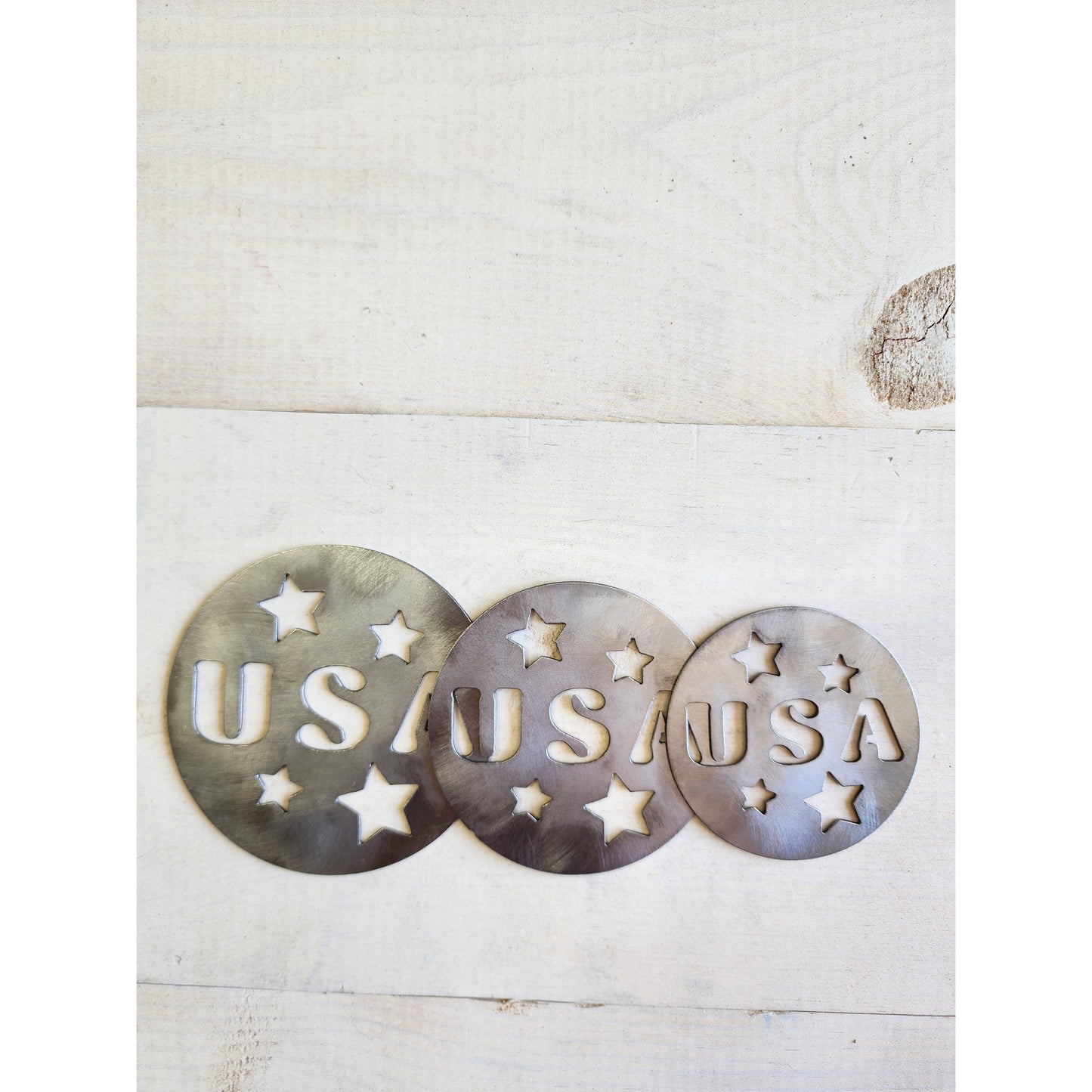 USA Metal Candle Topper with Stars – Patriotic Jar Candle Lid