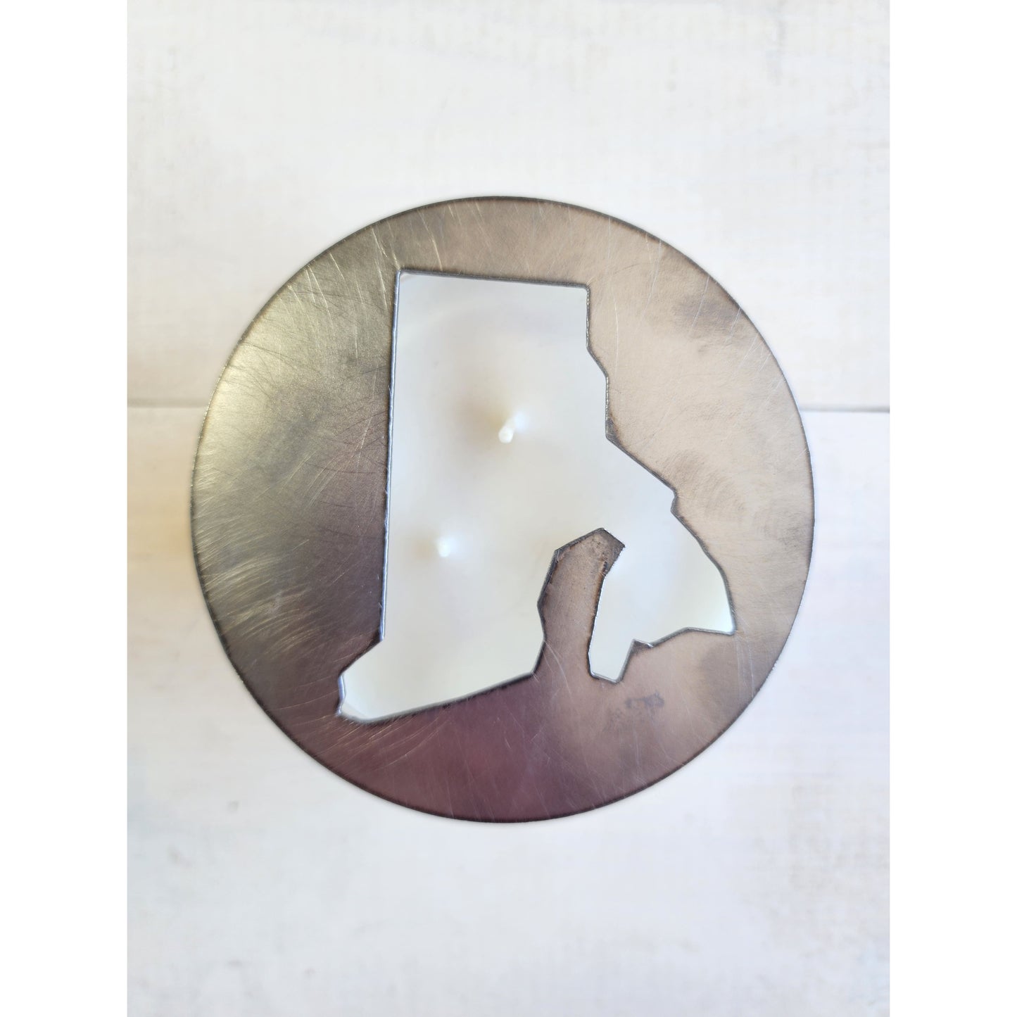 State-Shaped Metal Candle Topper – Decorative Jar Candle Lid