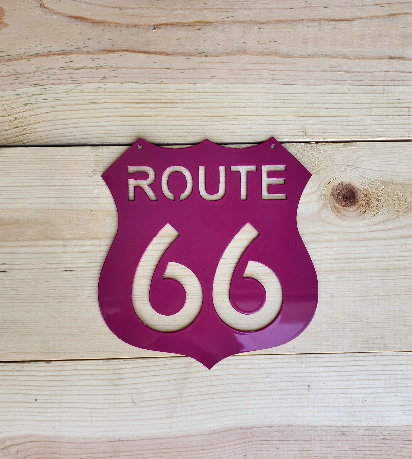 Route 66 Metal Sign 8" – Vintage Highway Wall Decor for Garage, Bar, or Man Cave