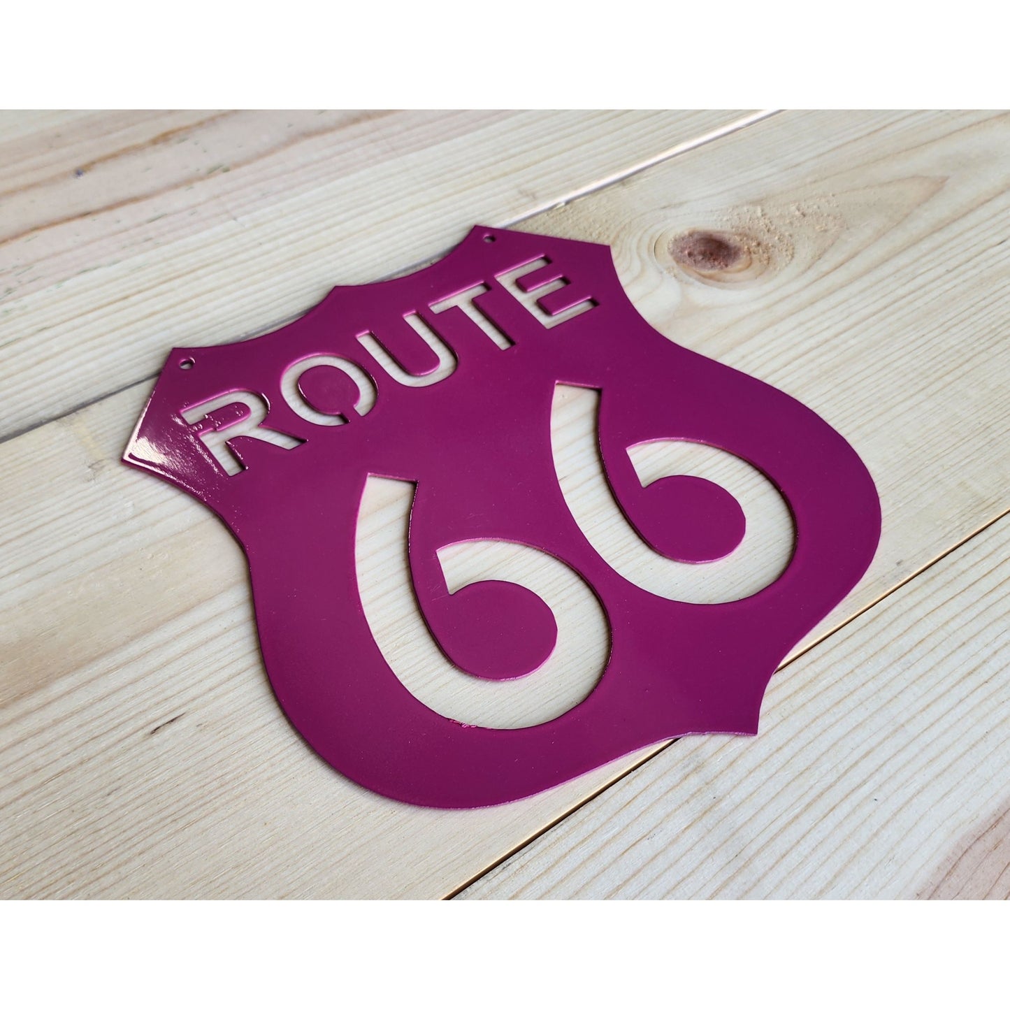 Route 66 Metal Sign 12" – Vintage Highway Wall Decor for Garage, Bar, or Man Cave