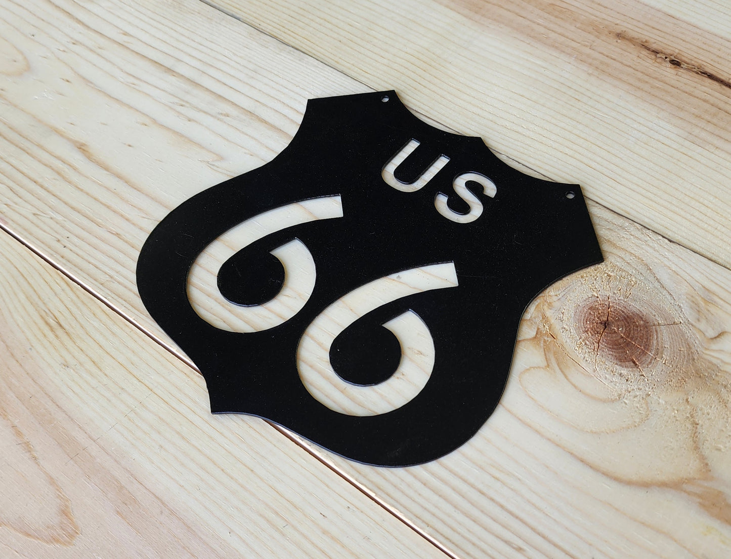 Route 66 Metal Sign 8" – Vintage Highway Wall Decor for Garage, Bar, or Man Cave