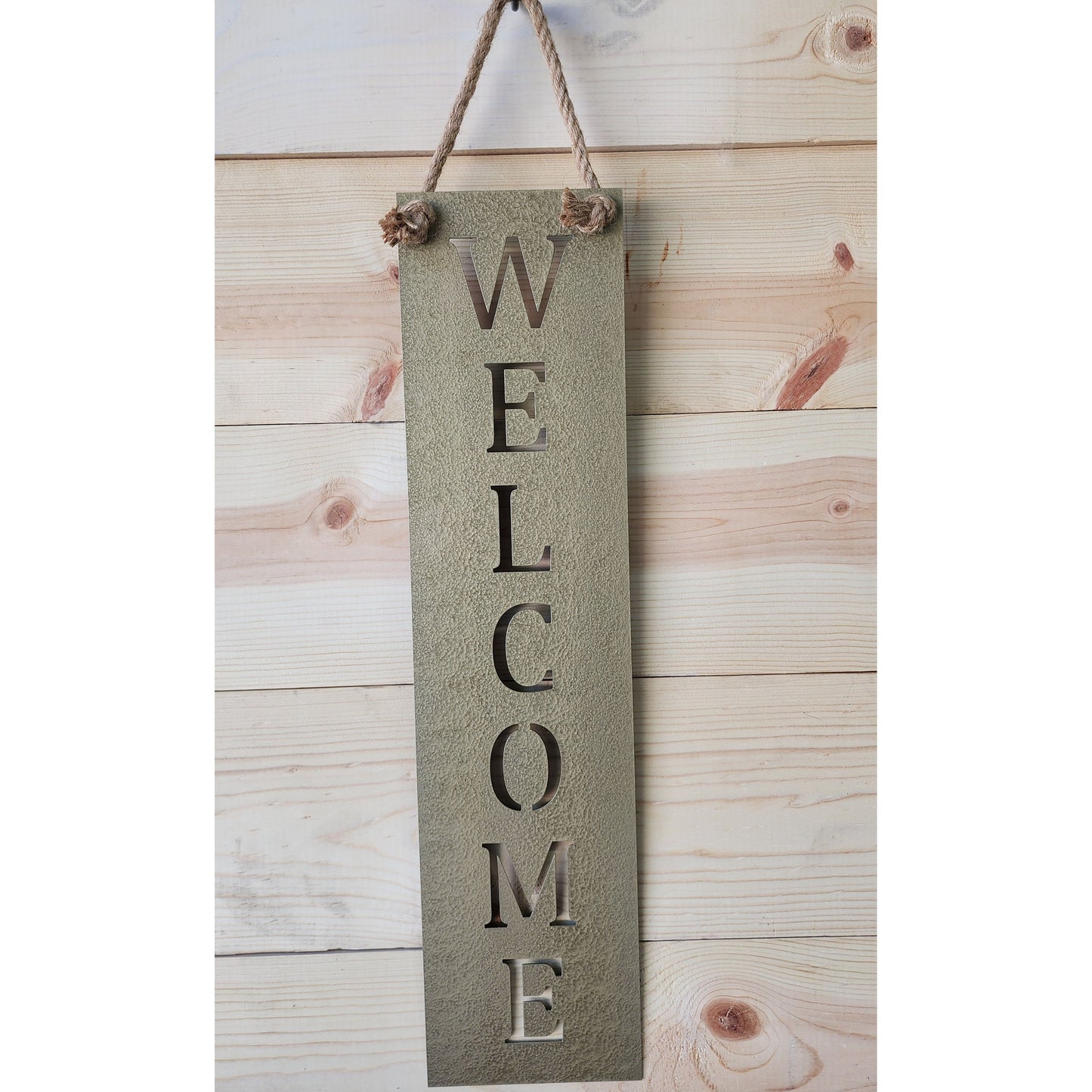 Welcome Metal Wall Sign – Custom Color Options – Rustic Wall Décor for Porch or Entryway