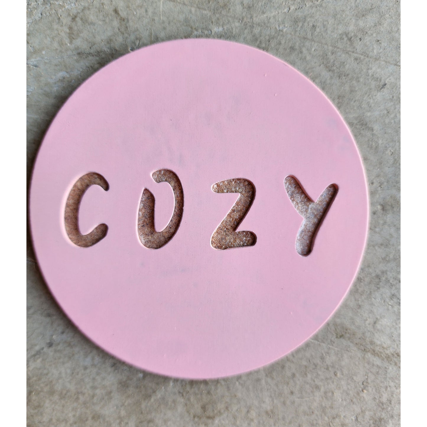 Cozy Vibes Metal Coasters – Set of 4 | Warm & Inviting Drink Coasters in Multiple Colors
