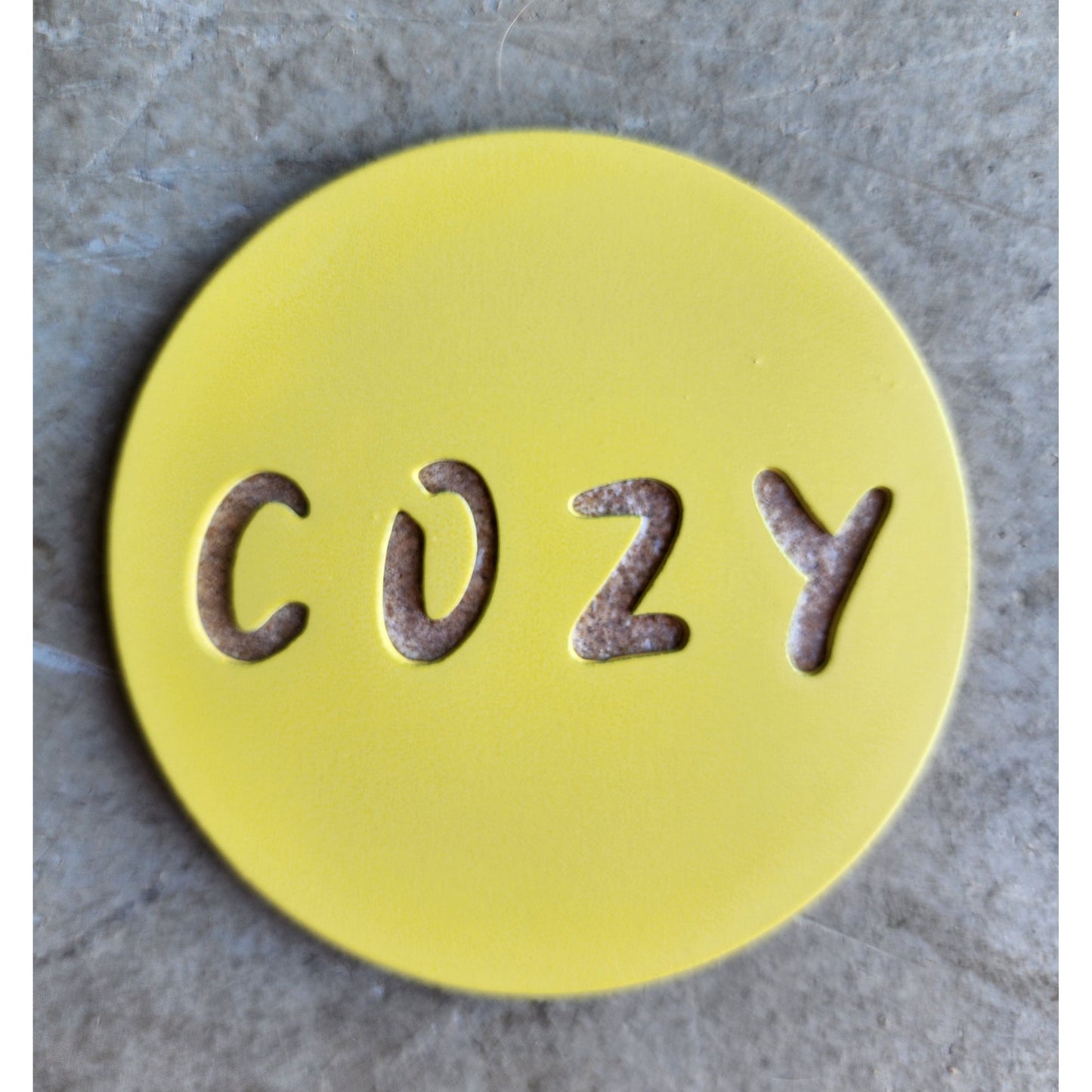 Cozy Vibes Metal Coasters – Set of 4 | Warm & Inviting Drink Coasters in Multiple Colors
