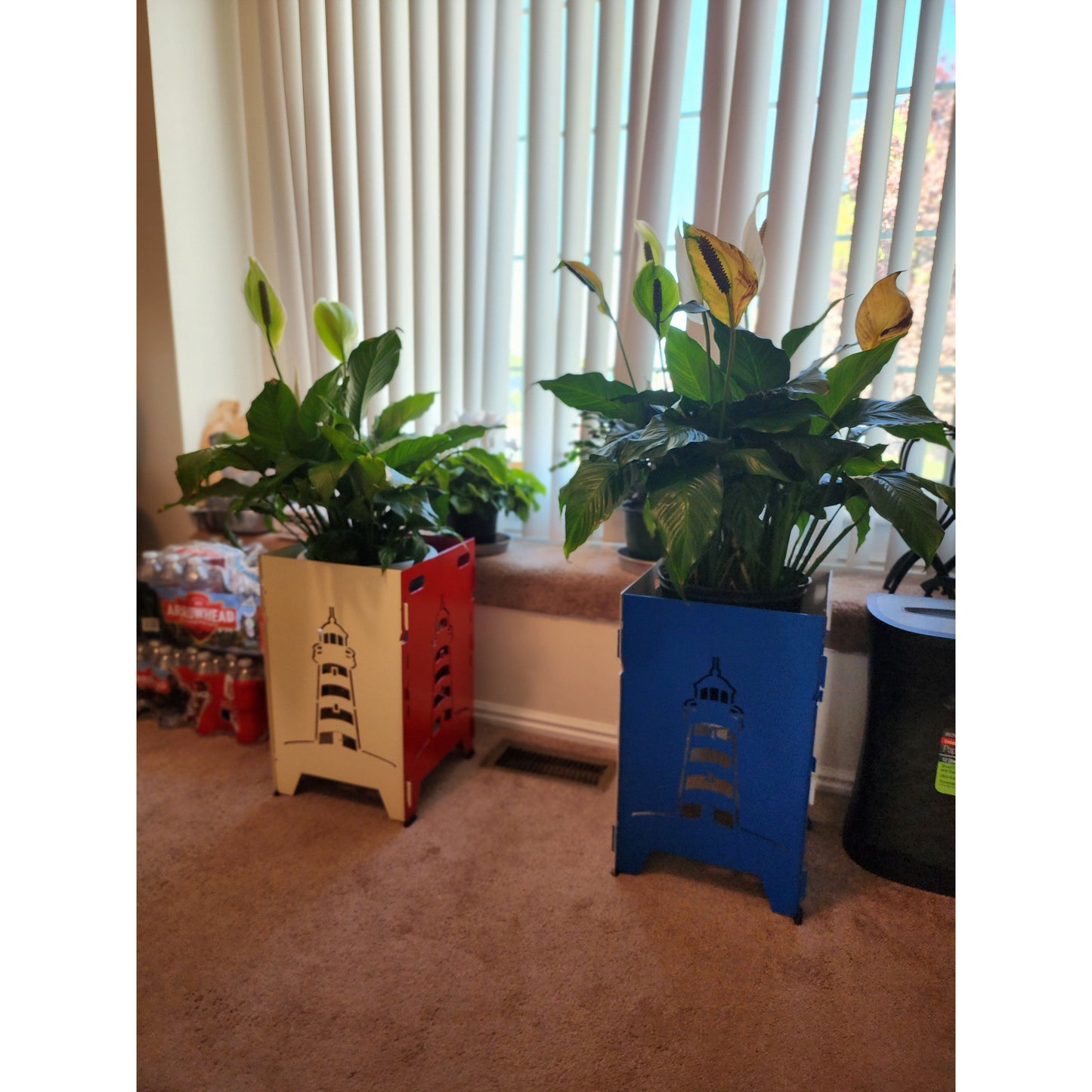 Collapsible Metal Plant Stand |12.5" x 12.5"x 20" high – Adjustable Height, Foldable Indoor & Outdoor Plant Holder
