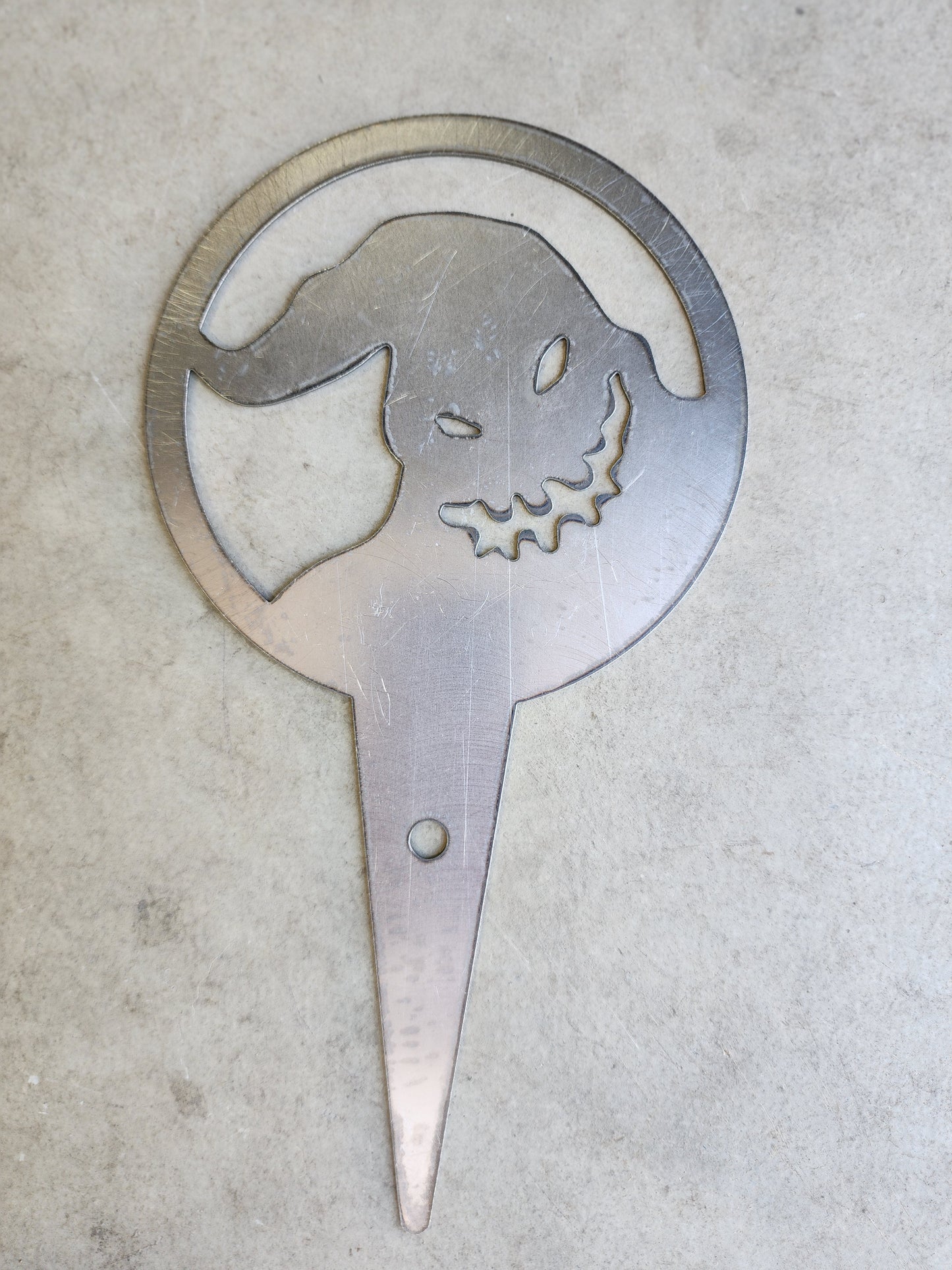 6" Spooky Oogie Boogie inspired Garden Stake – Creepy Cute Metal Sign for Flower Pots & Beds