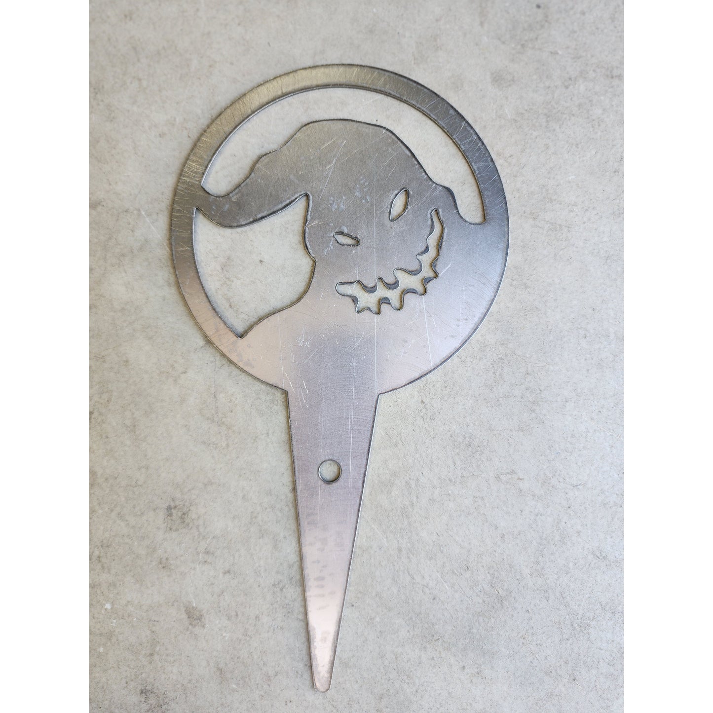 6" Spooky Oogie Boogie inspired Garden Stake – Creepy Cute Metal Sign for Flower Pots & Beds
