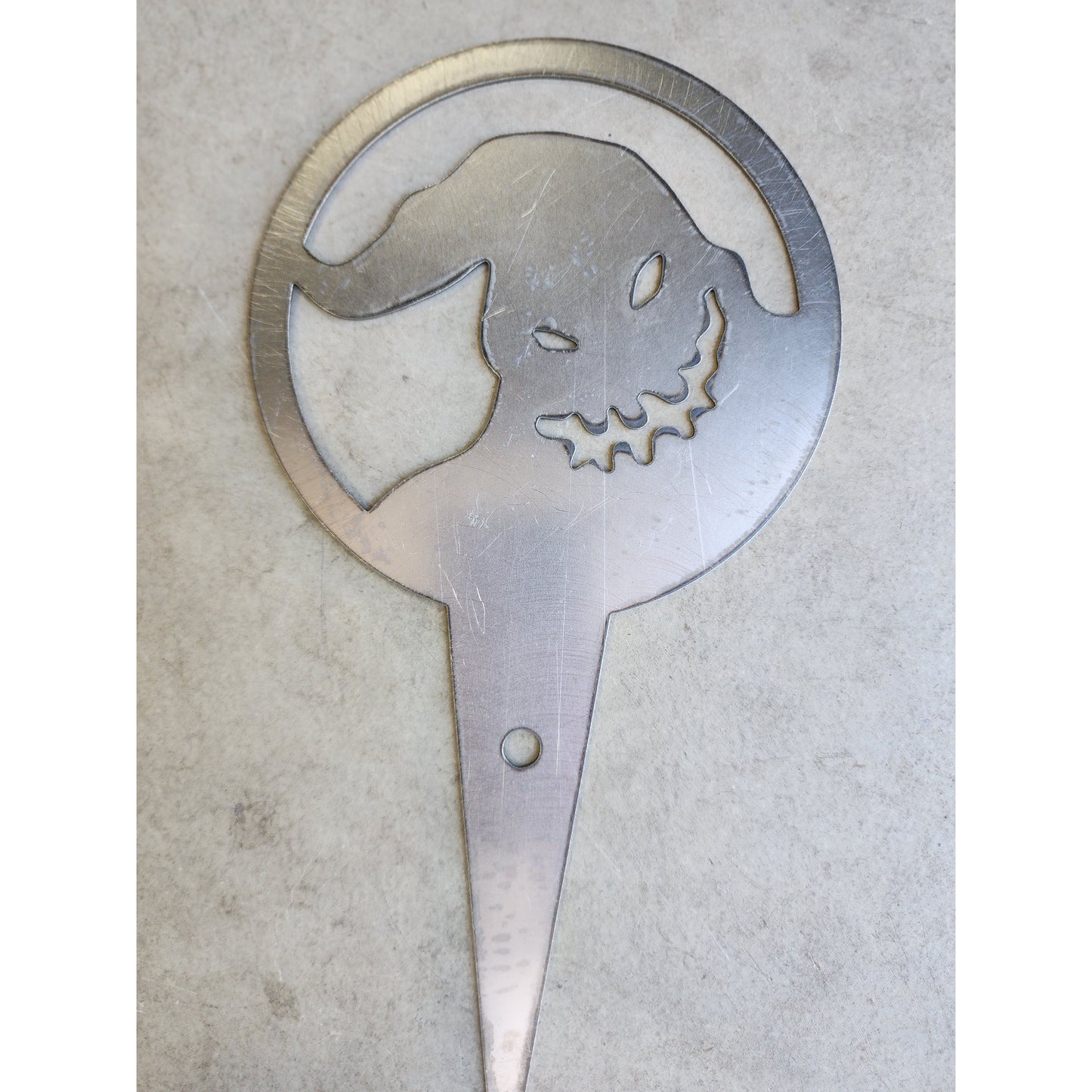 6" Spooky Oogie Boogie inspired Garden Stake – Creepy Cute Metal Sign for Flower Pots & Beds