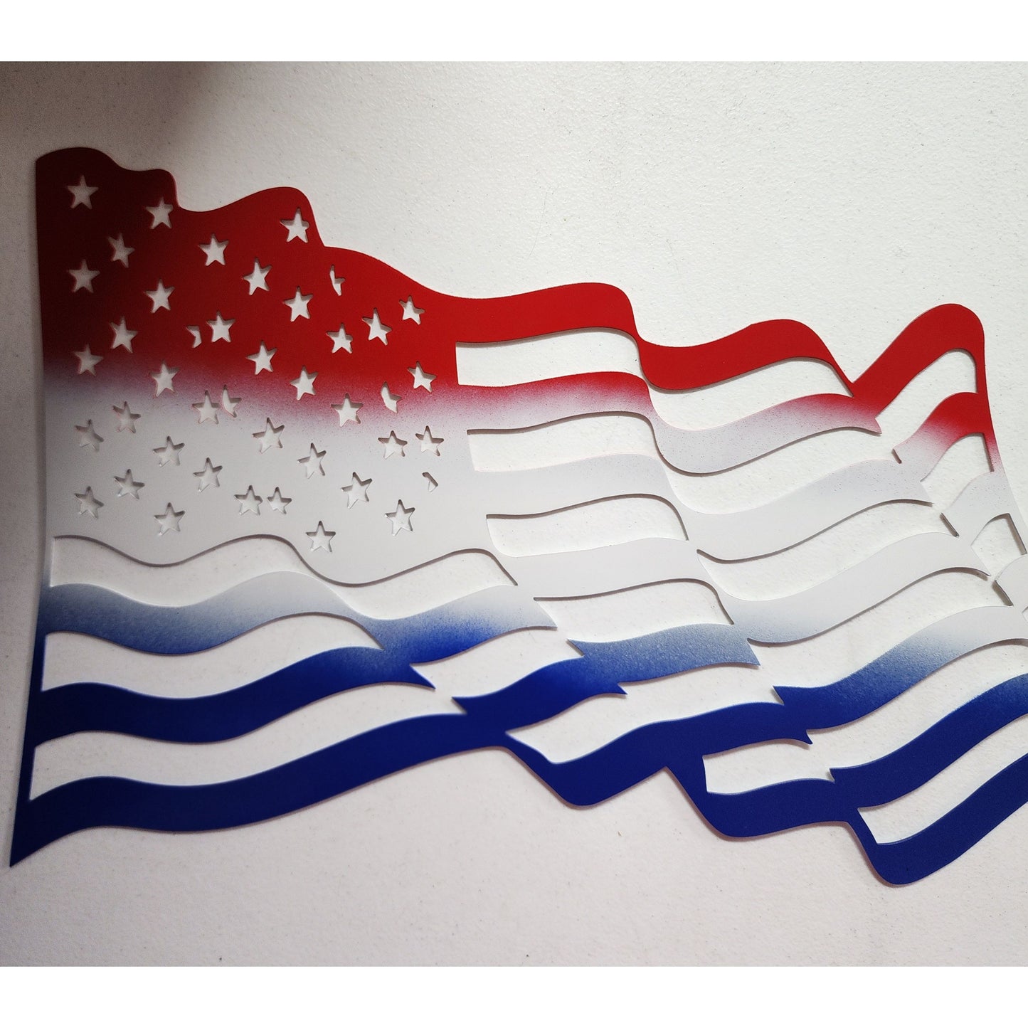 Waving Metal American Flag Wall Art – Home or Outdoor Decor 16"x25"