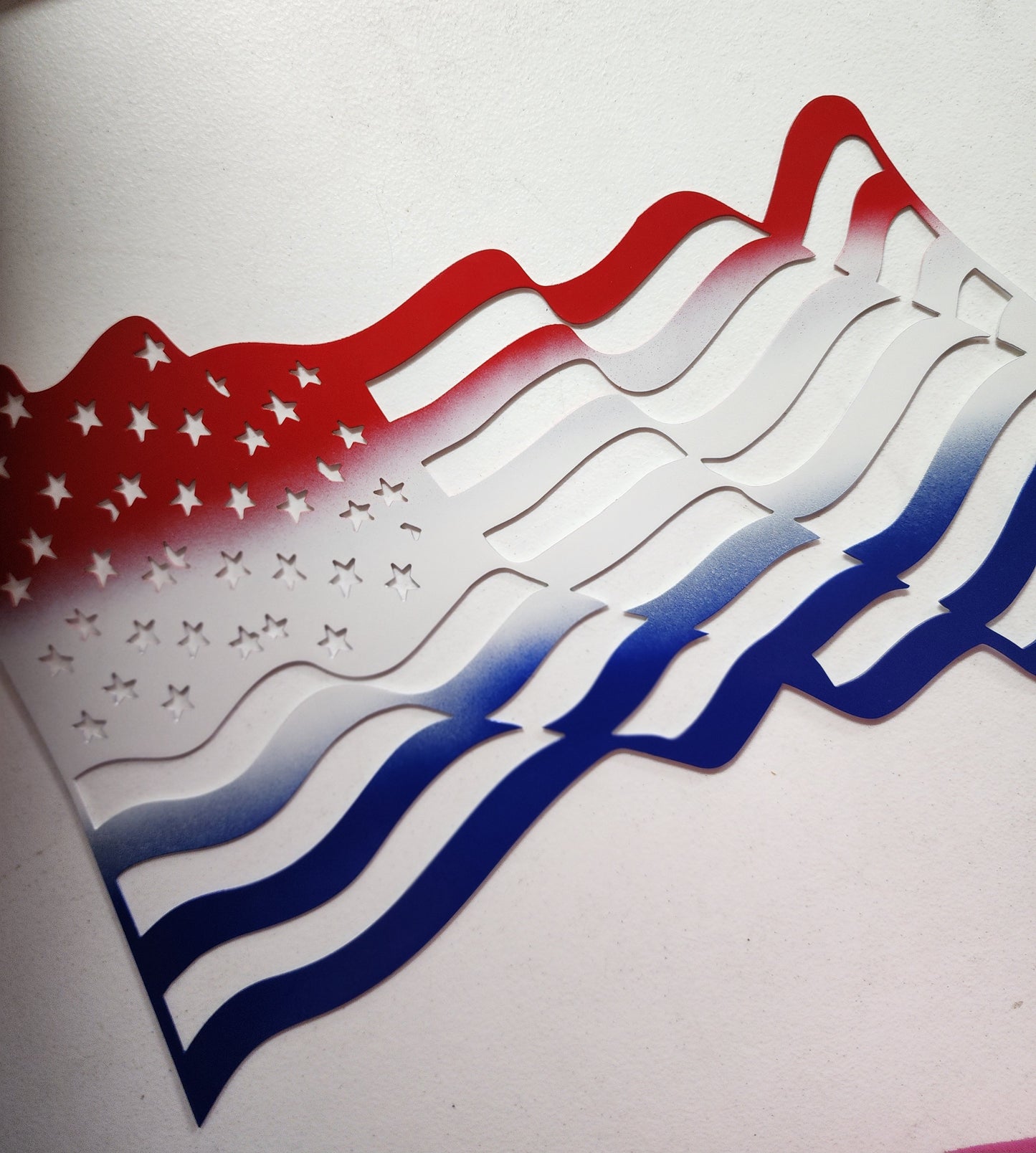 Waving Metal American Flag Wall Art – 12" x 18" Rippling Wind Effect, Patriotic Home or Outdoor Decor