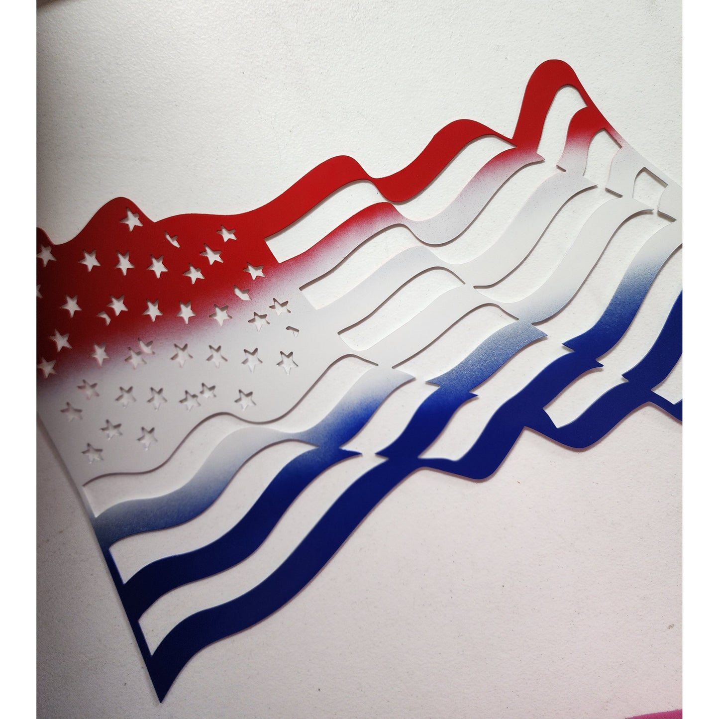 Waving Metal American Flag Wall Art – Home or Outdoor Decor 16"x25"