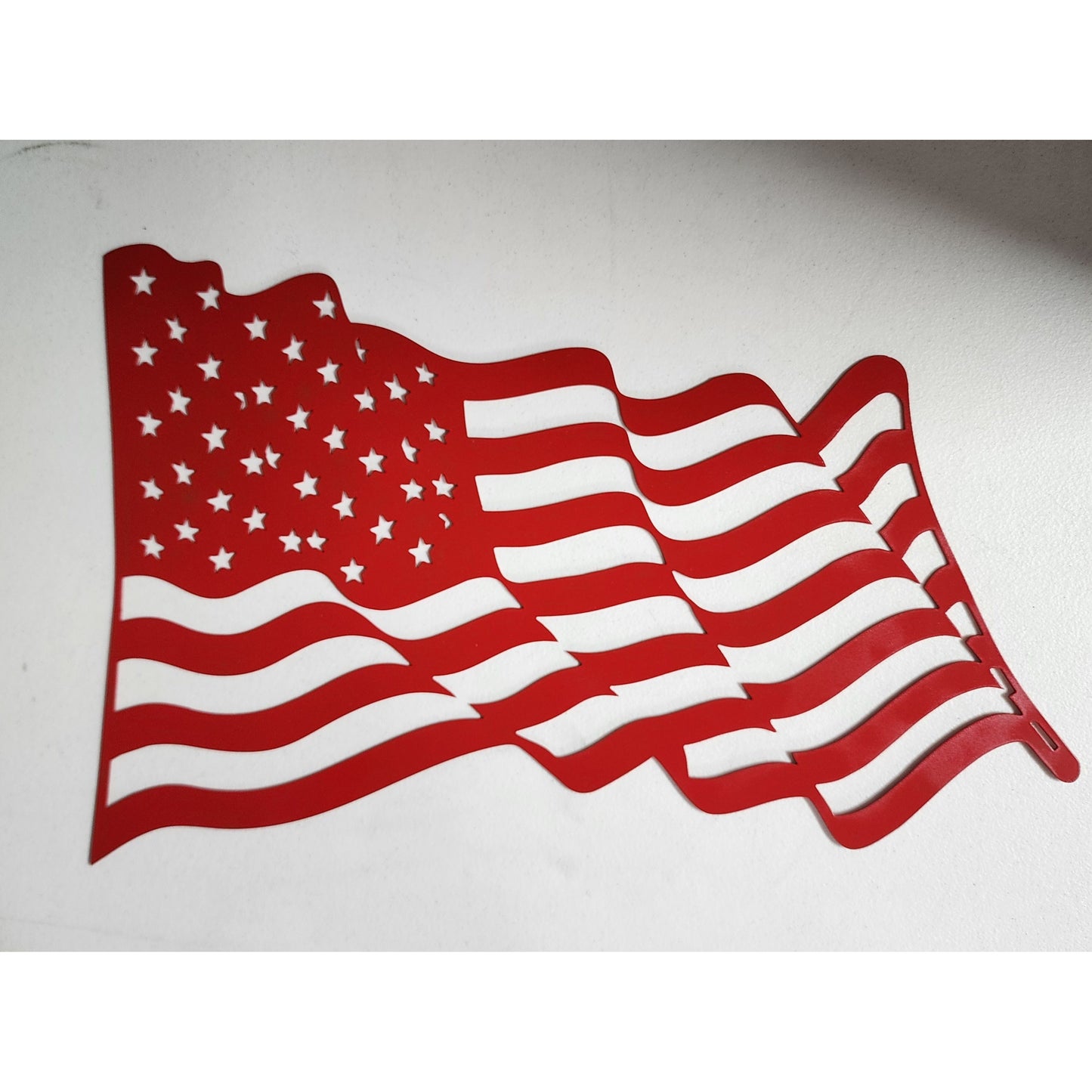 Waving Metal American Flag Wall Art – Home or Outdoor Decor 16"x25"