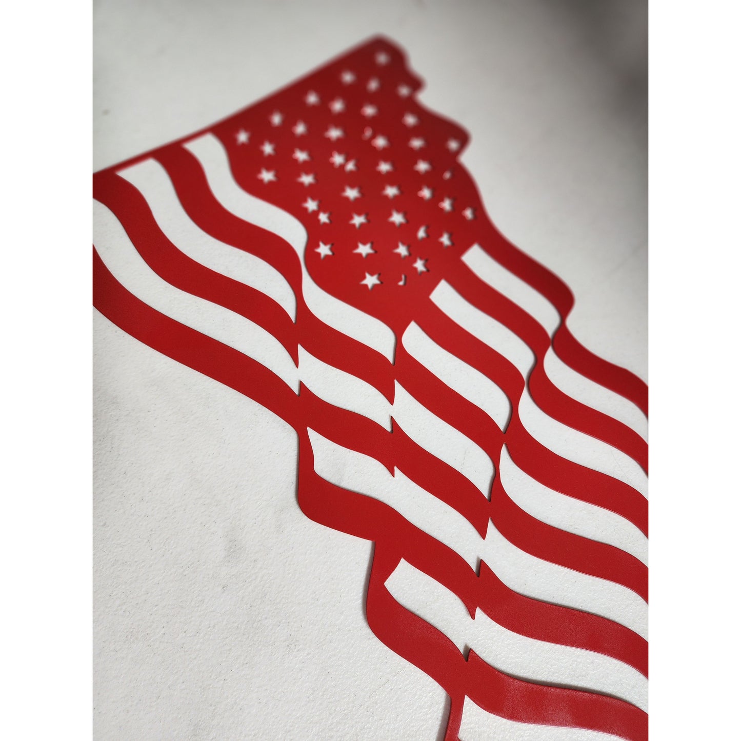 Waving Metal American Flag Wall Art – Home or Outdoor Decor 16"x25"