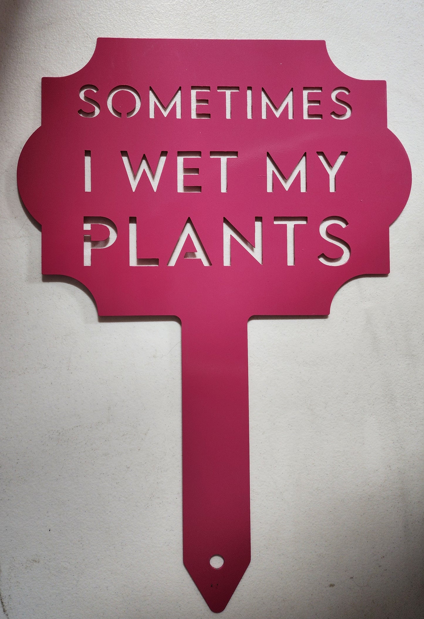 Funny Metal Garden Sign – "Sometimes I Wet My Plants" – Yard Stake