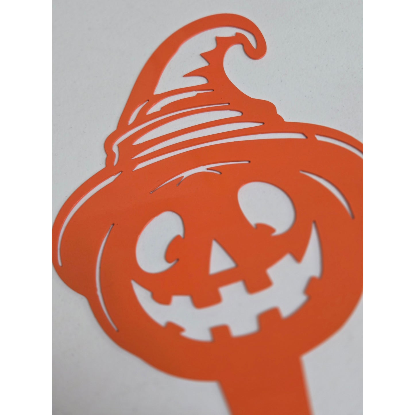 Smiling Jack-O'-Lantern with Witch Hat Garden Stake- Halloween Decor
