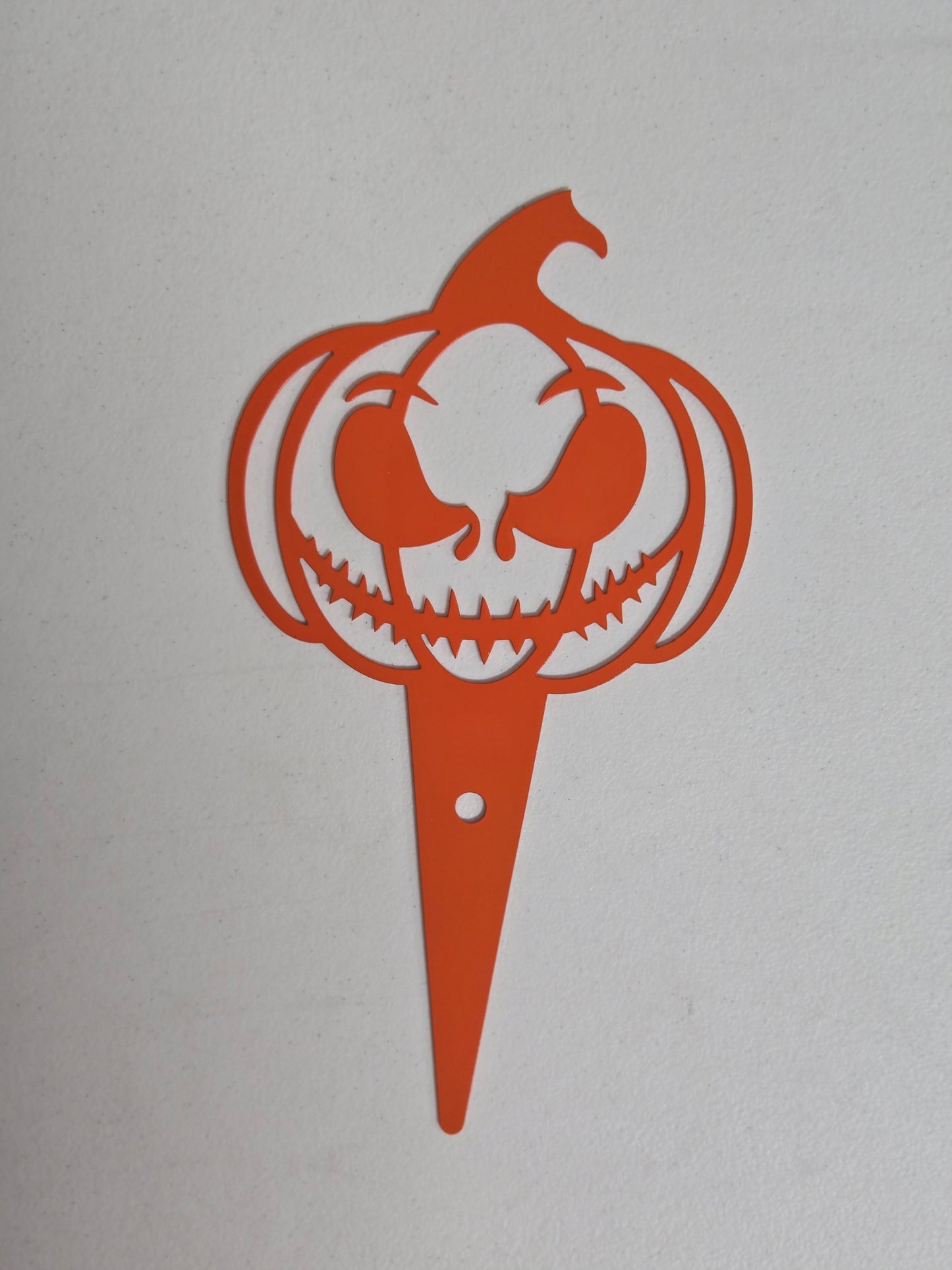 Sinister Pumpkin Metal Garden Stake – Halloween Yard and Garden Decoration