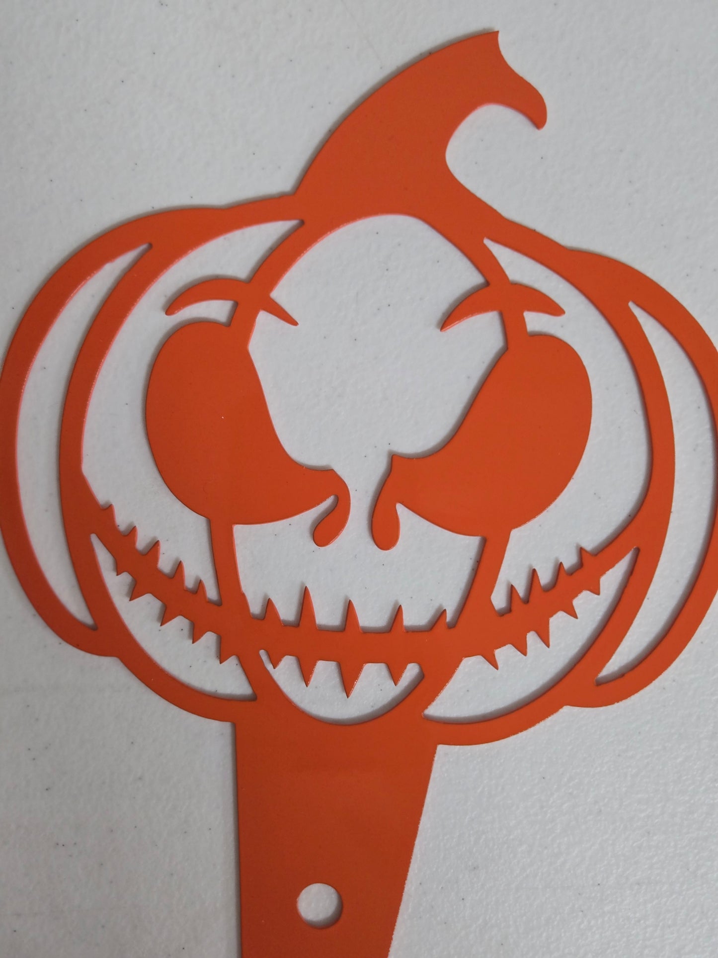 Sinister Pumpkin Metal Garden Stake – Halloween Yard and Garden Decoration