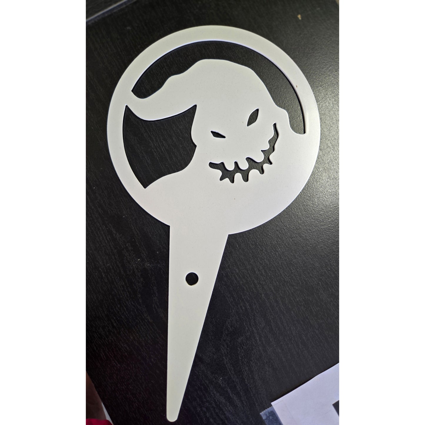 6" Spooky Oogie Boogie inspired Garden Stake – Creepy Cute Metal Sign for Flower Pots & Beds