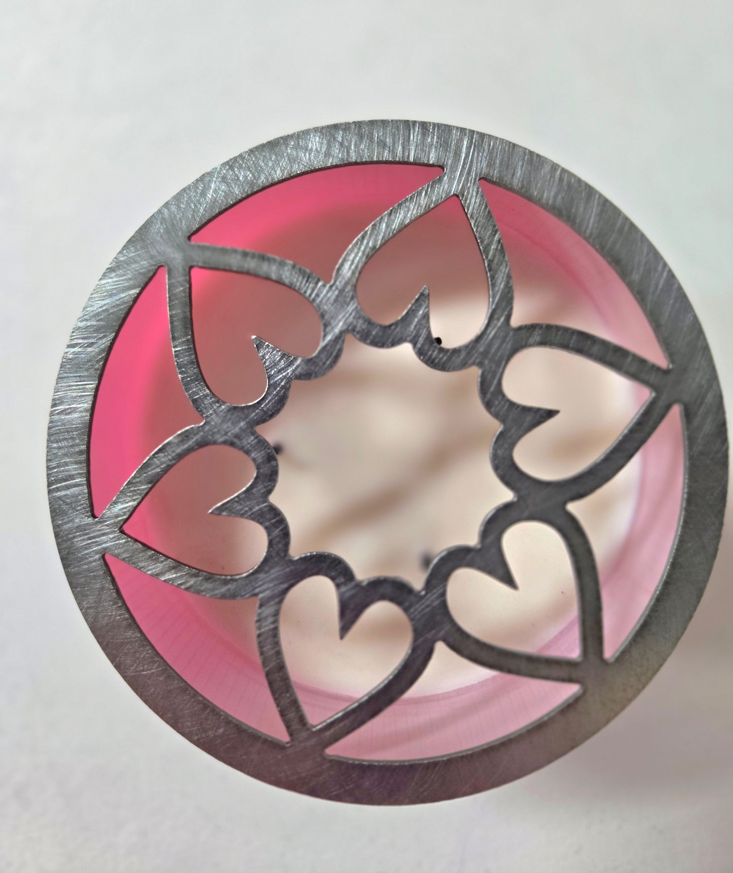 Circle of Hearts Candle Topper – Raw Metal or Black Ceramic