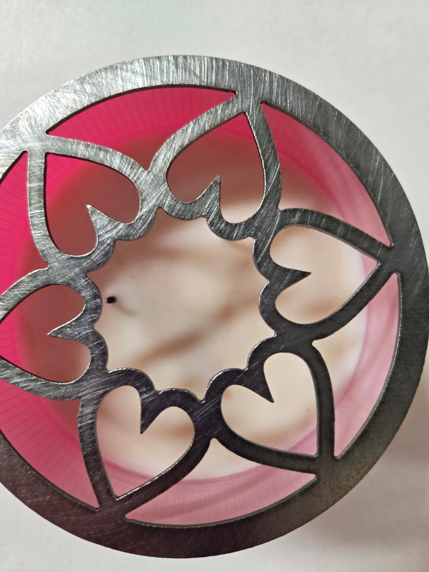 Circle of Hearts Candle Topper – Raw Metal or Black Ceramic