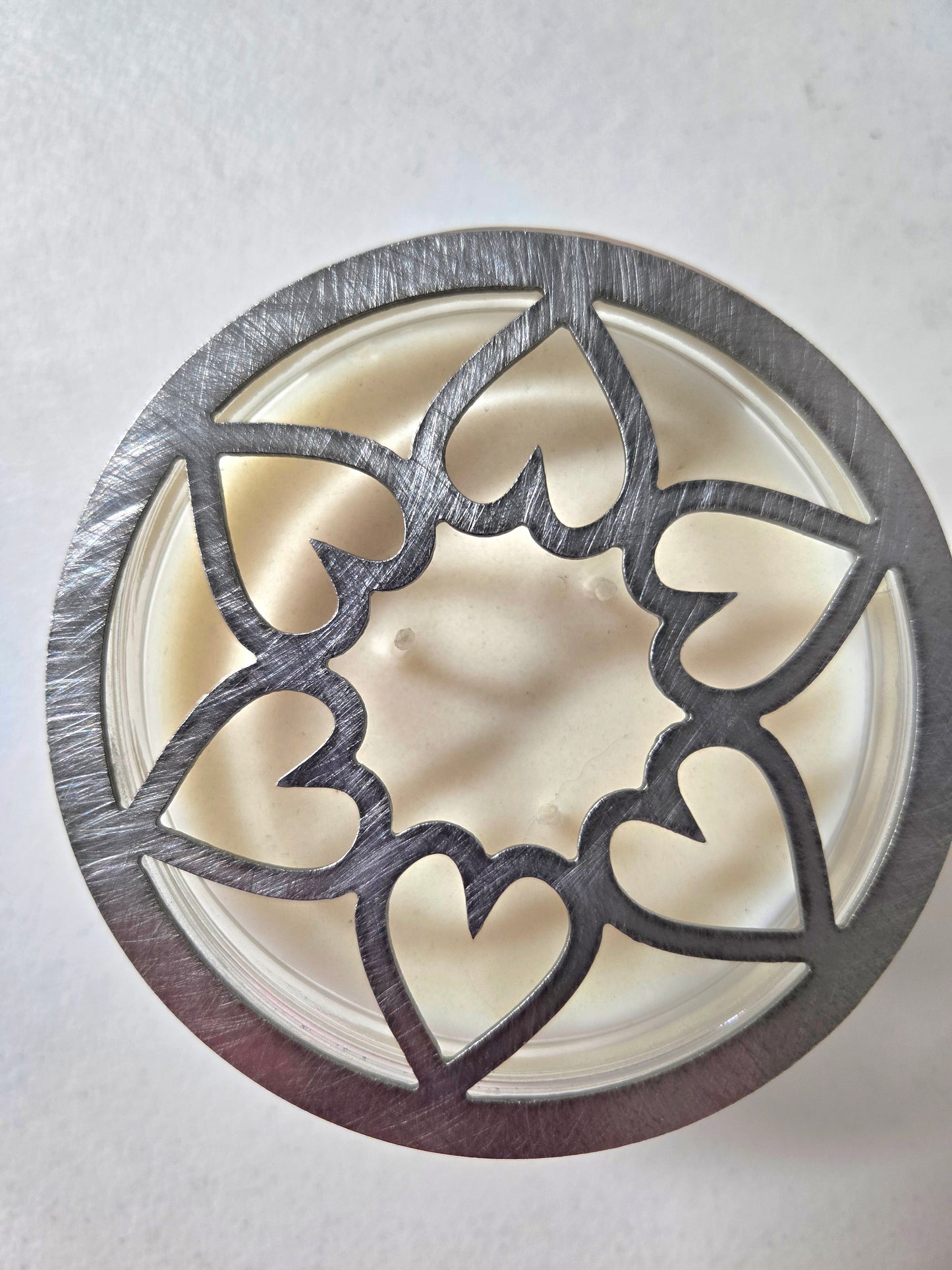 Circle of Hearts Candle Topper – Raw Metal or Black Ceramic
