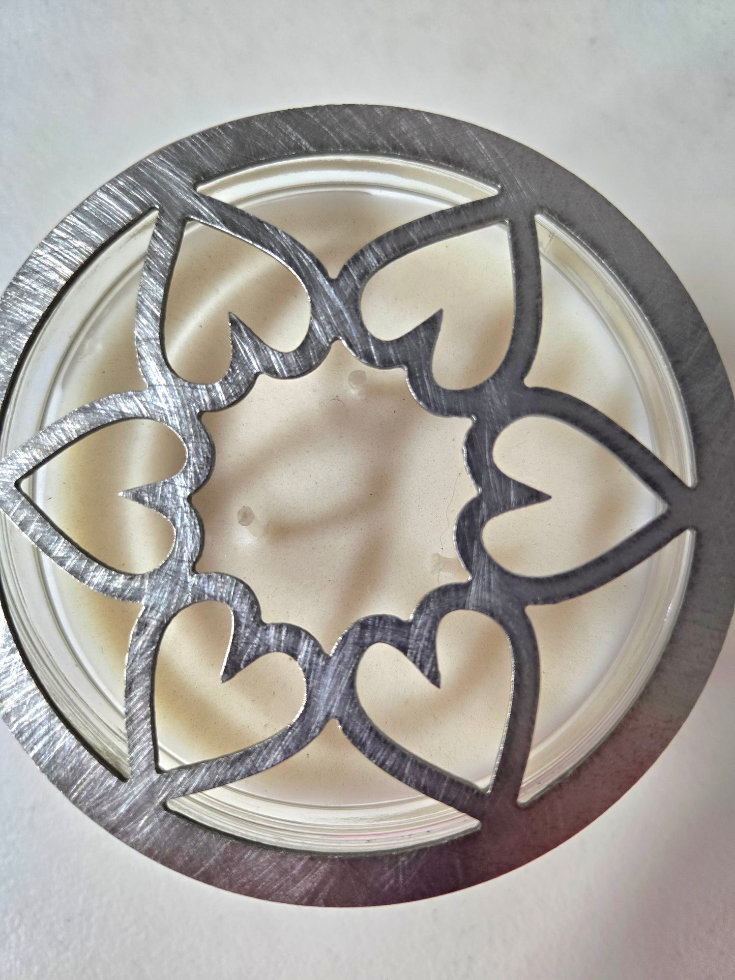 Circle of Hearts Candle Topper – Raw Metal or Black Ceramic