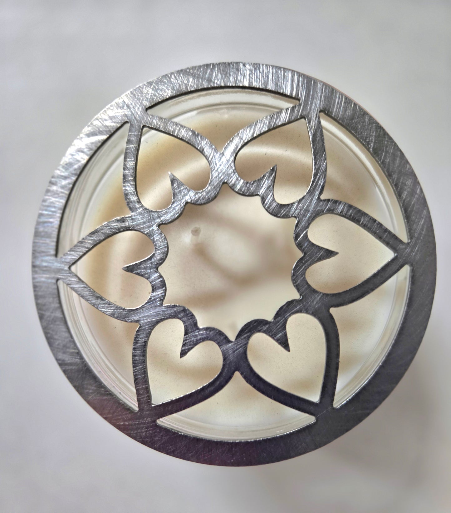 Circle of Hearts Candle Topper – Raw Metal or Black Ceramic