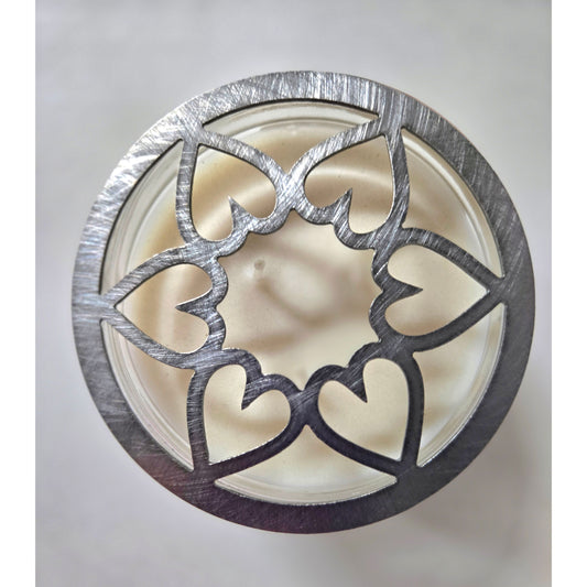 Circle of Hearts Candle Topper – Decorative Metal Jar Candle Lid & Romantic Candle Accessory