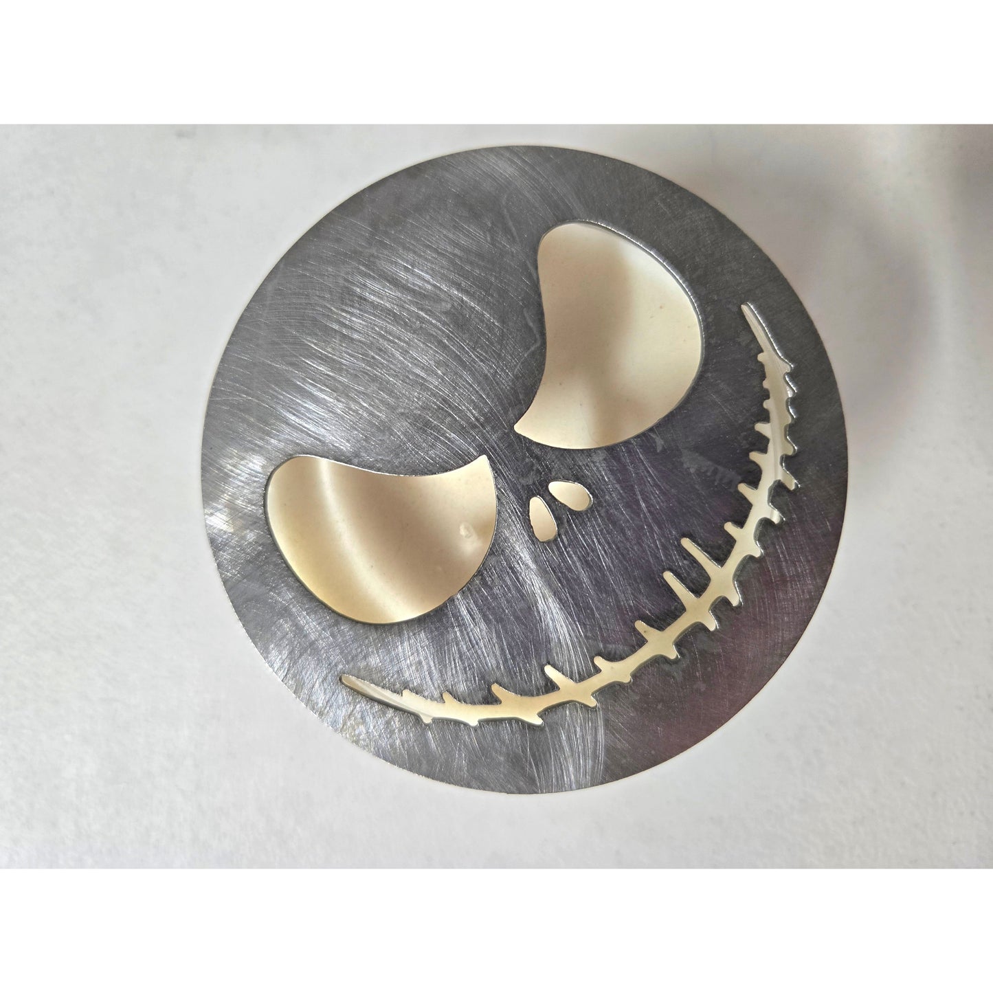 Jack-Inspired Candle Topper – Decorative Metal Jar Candle Lid & Halloween Candle Accessory
