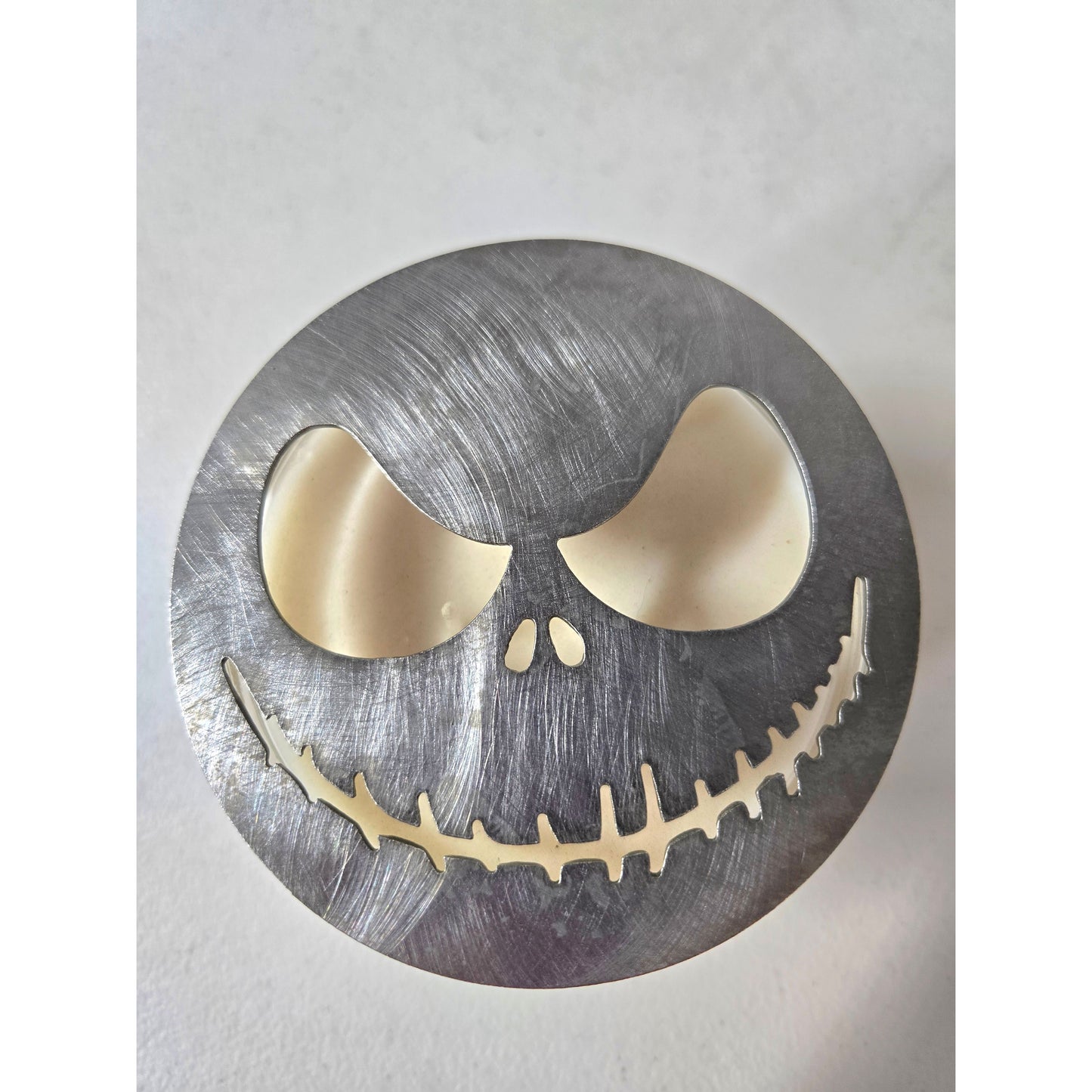 Jack-Inspired Candle Topper – Decorative Metal Jar Candle Lid & Halloween Candle Accessory