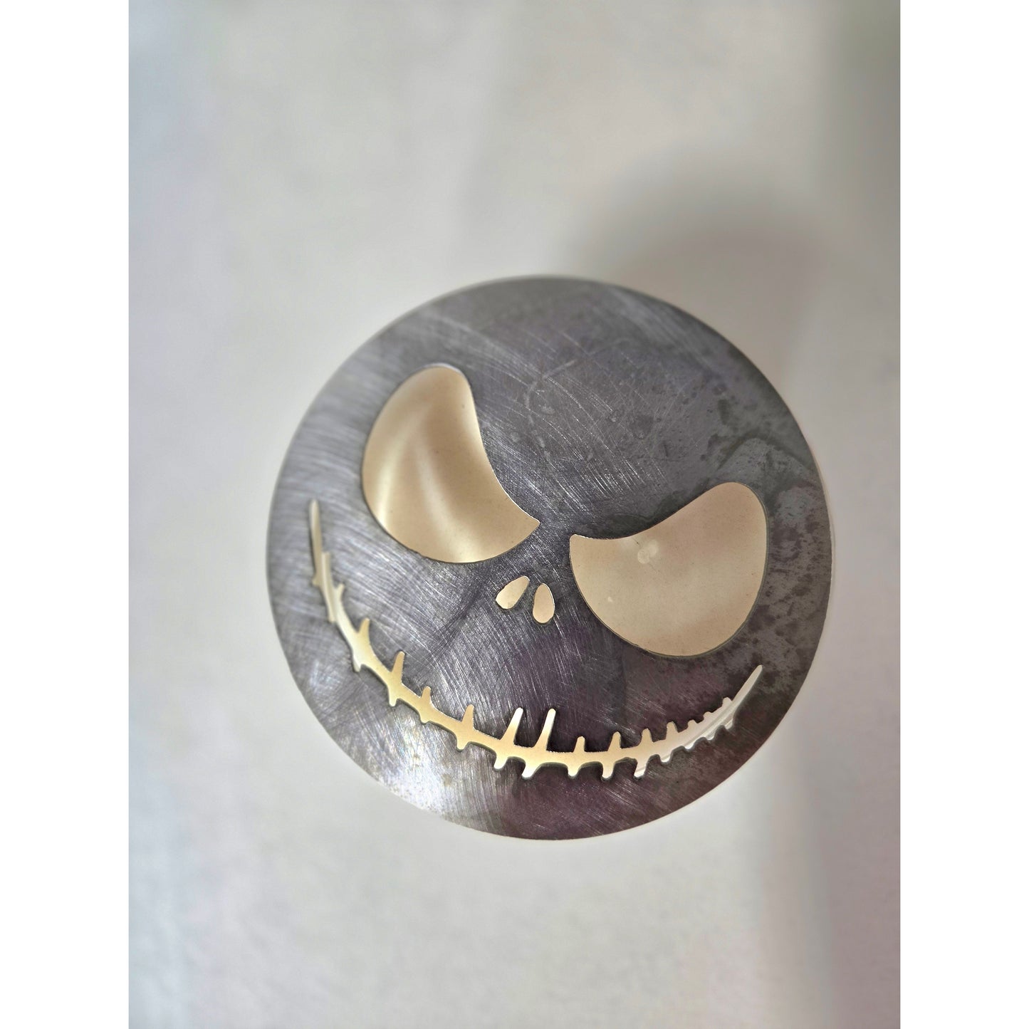 Jack-Inspired Candle Topper – Decorative Metal Jar Candle Lid & Halloween Candle Accessory