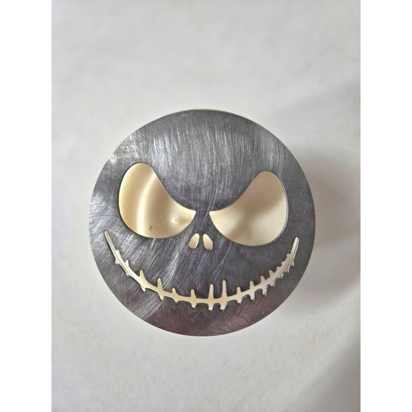 Jack-Inspired Candle Topper – Decorative Metal Jar Candle Lid & Halloween Candle Accessory